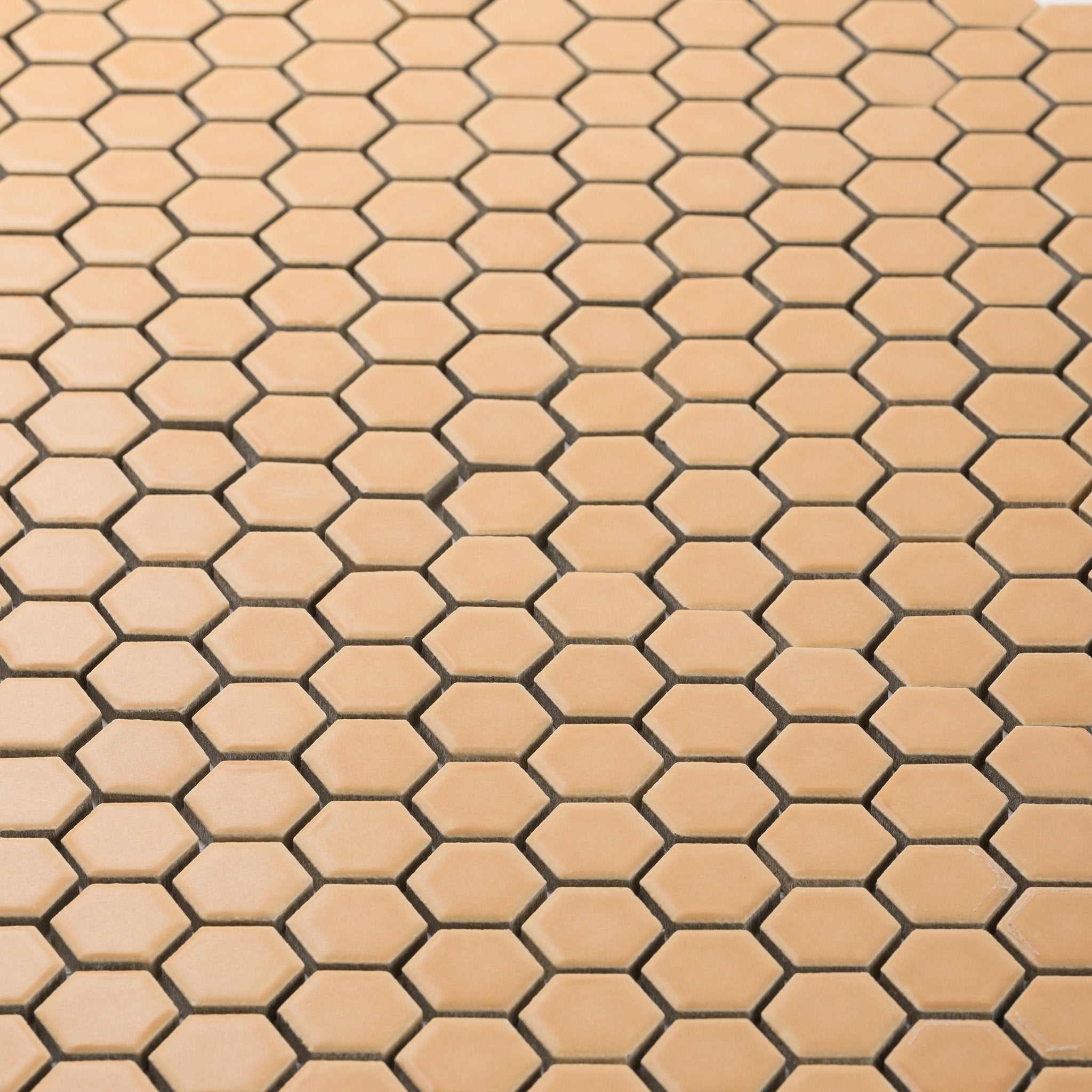 Apricot Orange 1" Hexagon Matte Porcelain Mosaic Tile - Cemento Collection