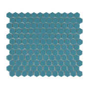 Aquamarine Glossy Hexagon Mosaic Tile - Cemento Collection