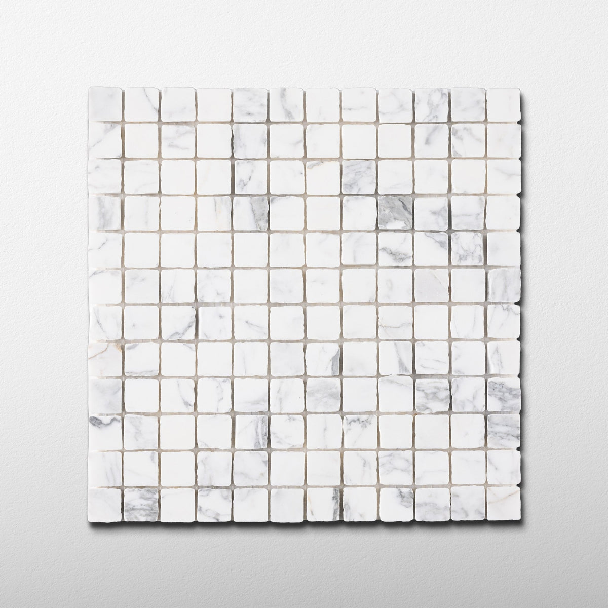 Arabescato Corchia 1x1 Patina Marble Mosaic Tile - Cemento Collection