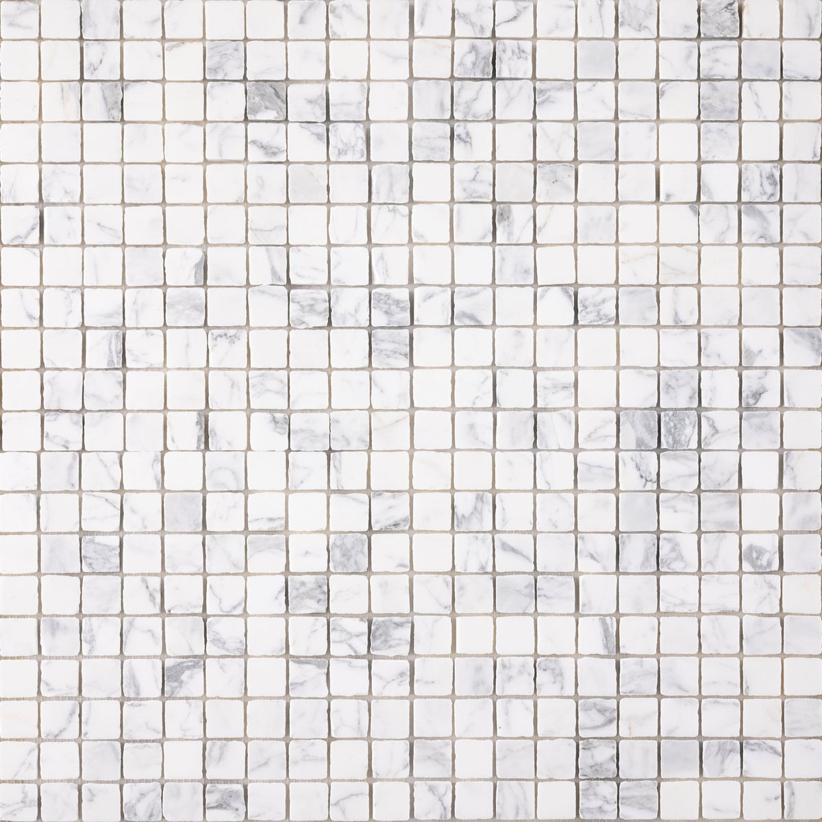 Arabescato Corchia 1x1 Patina Marble Mosaic Tile - Cemento Collection