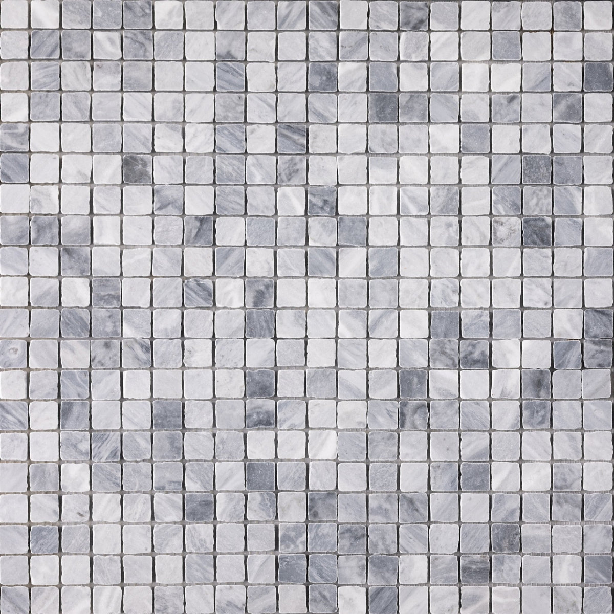 Bardiglio Scuro 1x1 Patina Marble Mosaic Tile - Cemento Collection