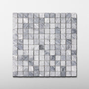 Bardiglio Scuro 1x1 Patina Marble Mosaic Tile - Cemento Collection