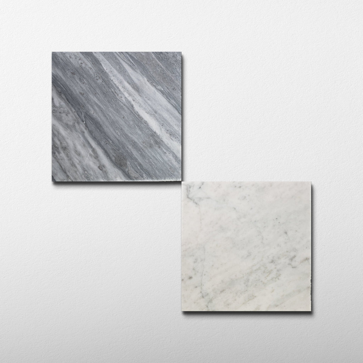 Bardiglio Scuro X Bianco Carrara 12x12 Patina Checker Tile - Cemento Collection