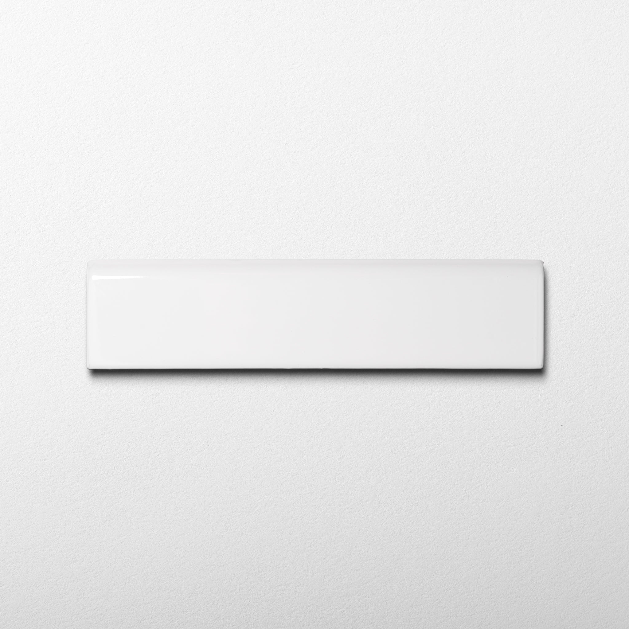 Basics Subway Pure White 2x8.5 Glossy Ceramic Bullnose