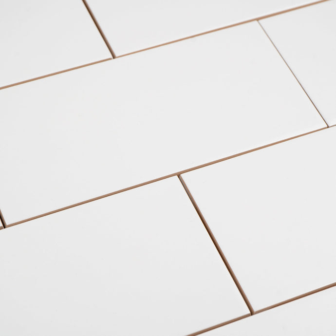 Pure White Ceramic Tile 4x8.5 Subway - Cemento Collection