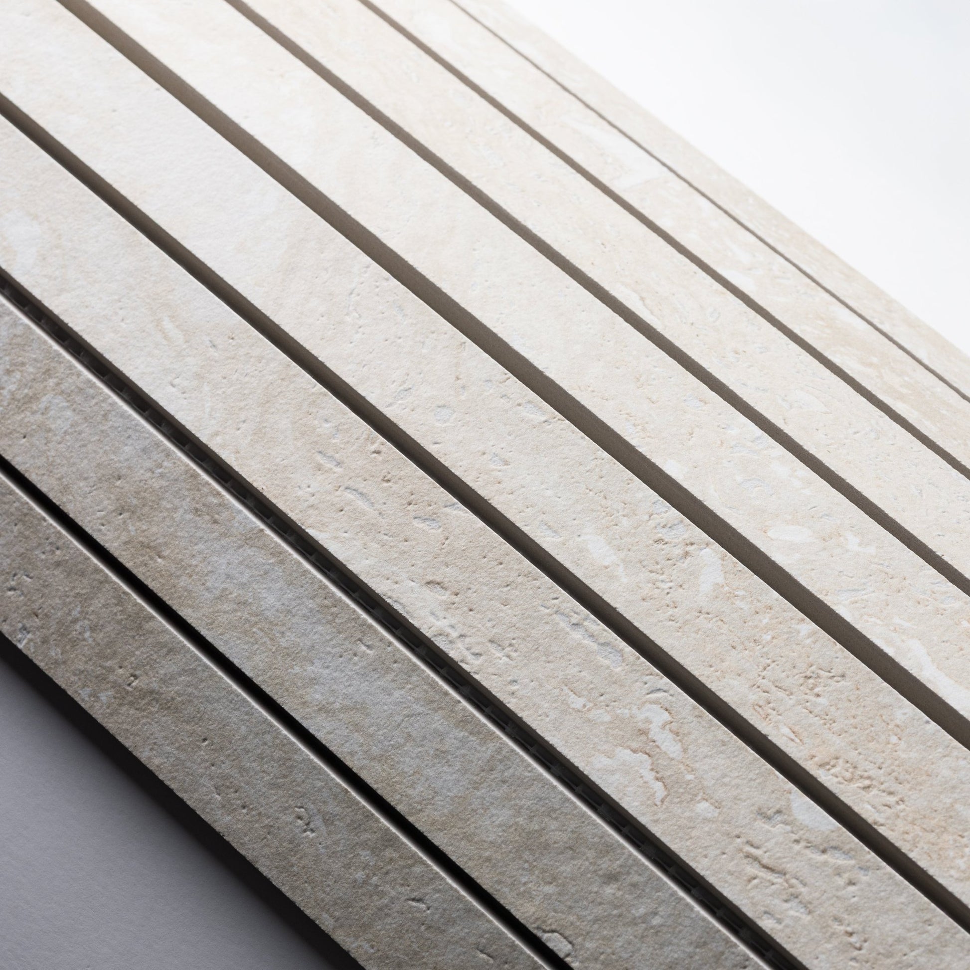 Beige Travertine 1x48 Strip Porcelain Tile - Cemento Collection