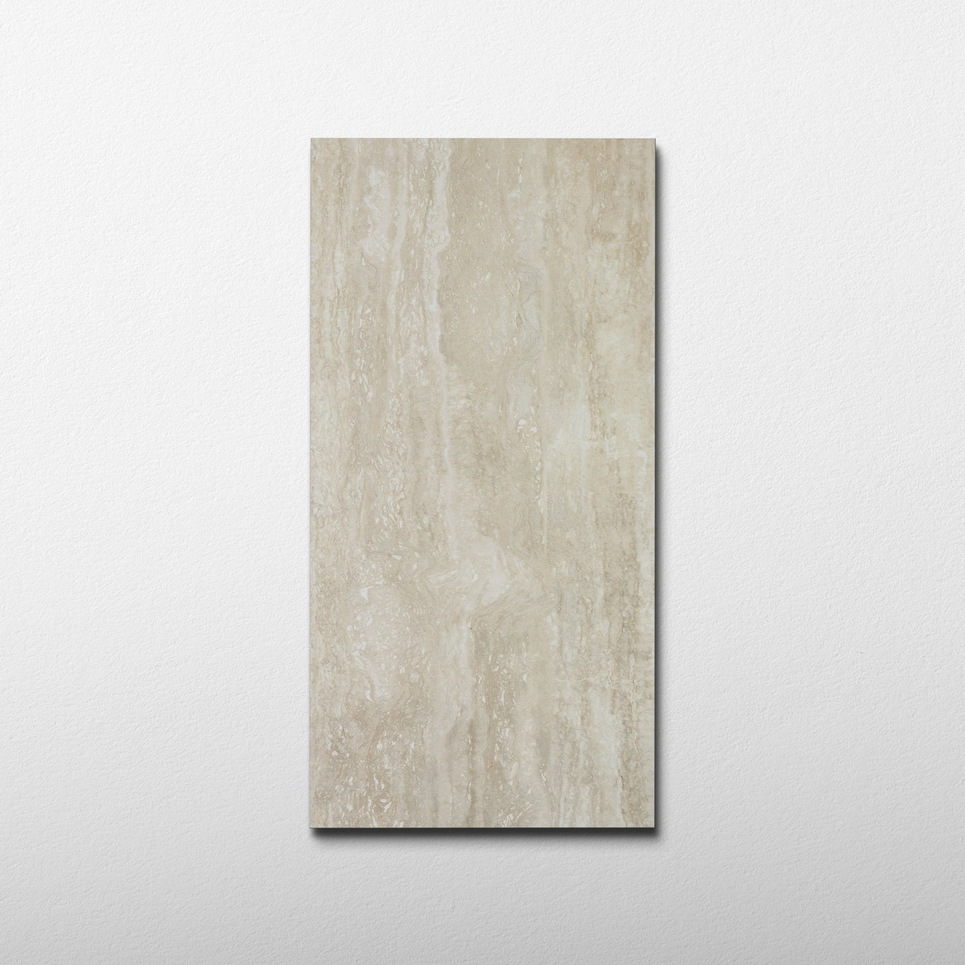 Beige Travertine 24x48 Vein Cut Porcelain Tile - Cemento Collection