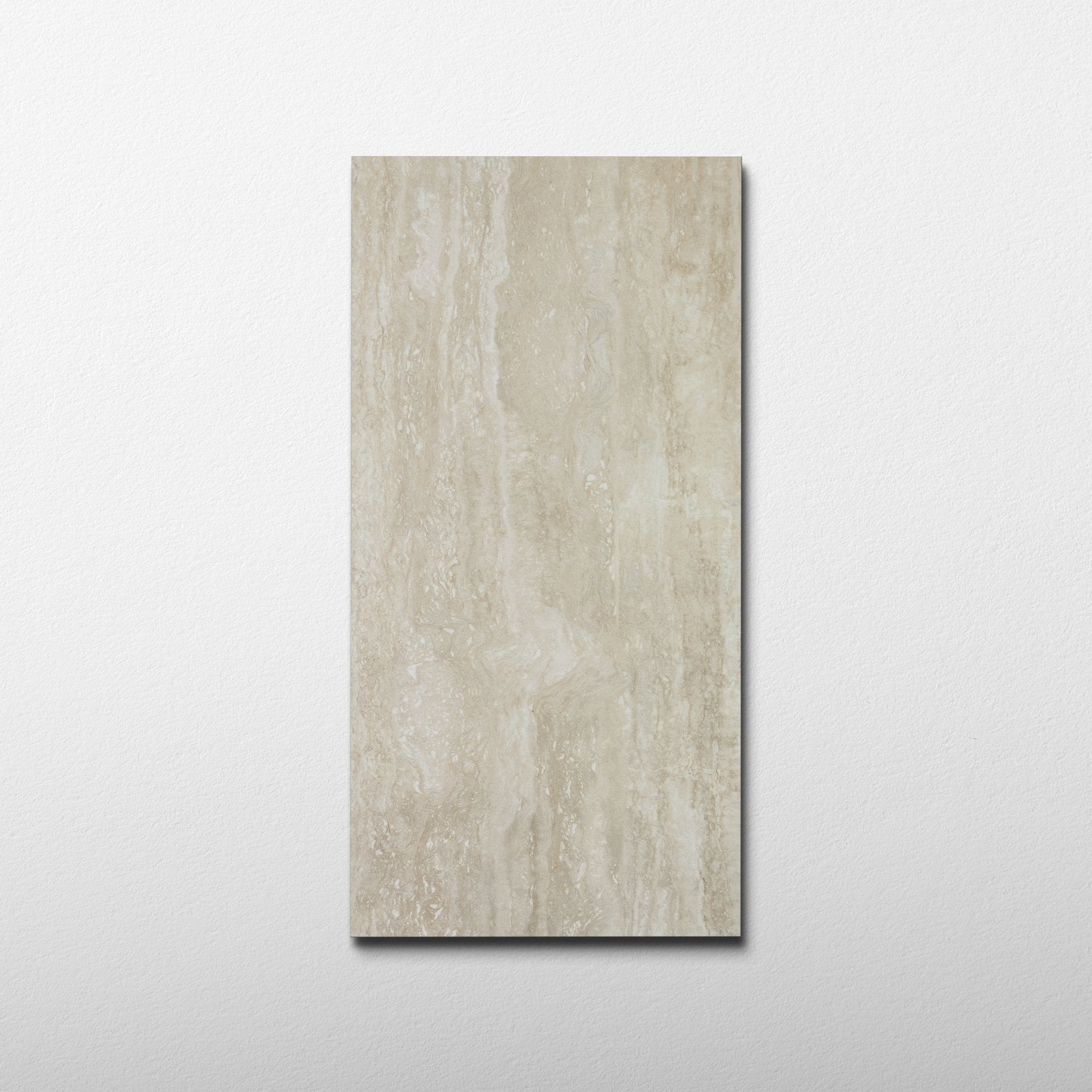 Beige Travertine 24x48 Vein Cut Porcelain Tile - Cemento Collection