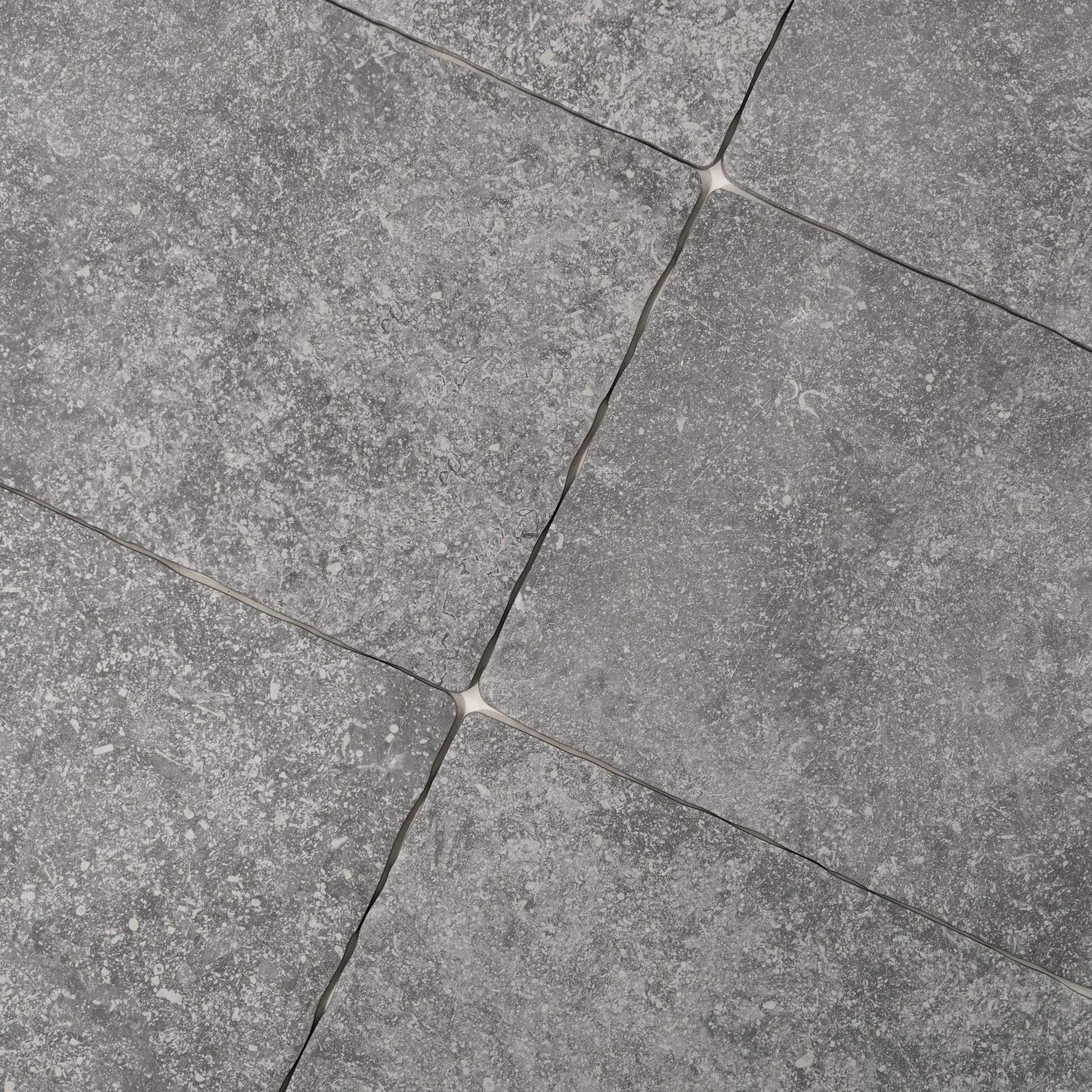 Belgian Bluestone Grey Tumbled Grip Porcelain Tile 12x20 | Cemento Collection