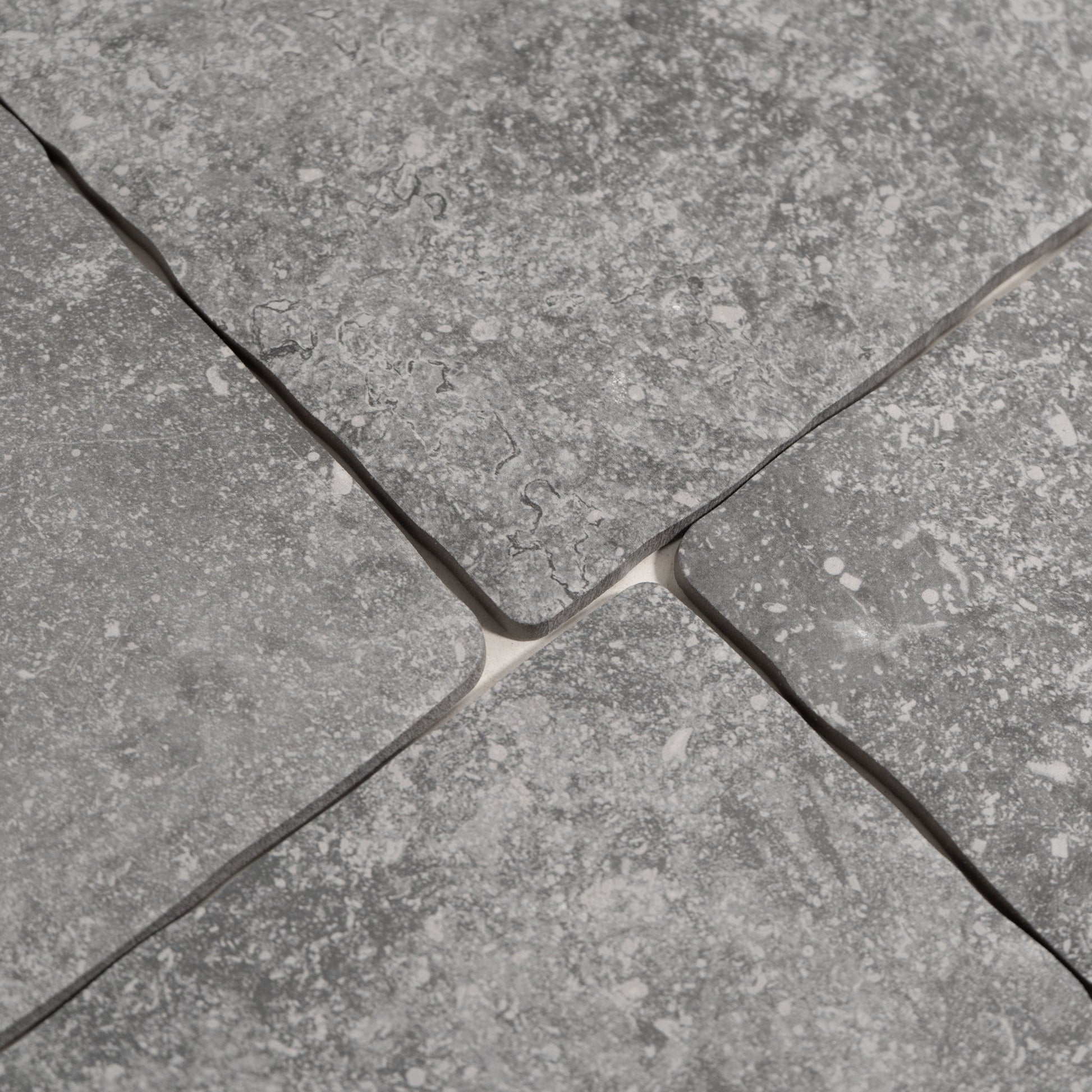 Belgian Bluestone Grey Tumbled Grip Porcelain Tile 12x20 | Cemento Collection