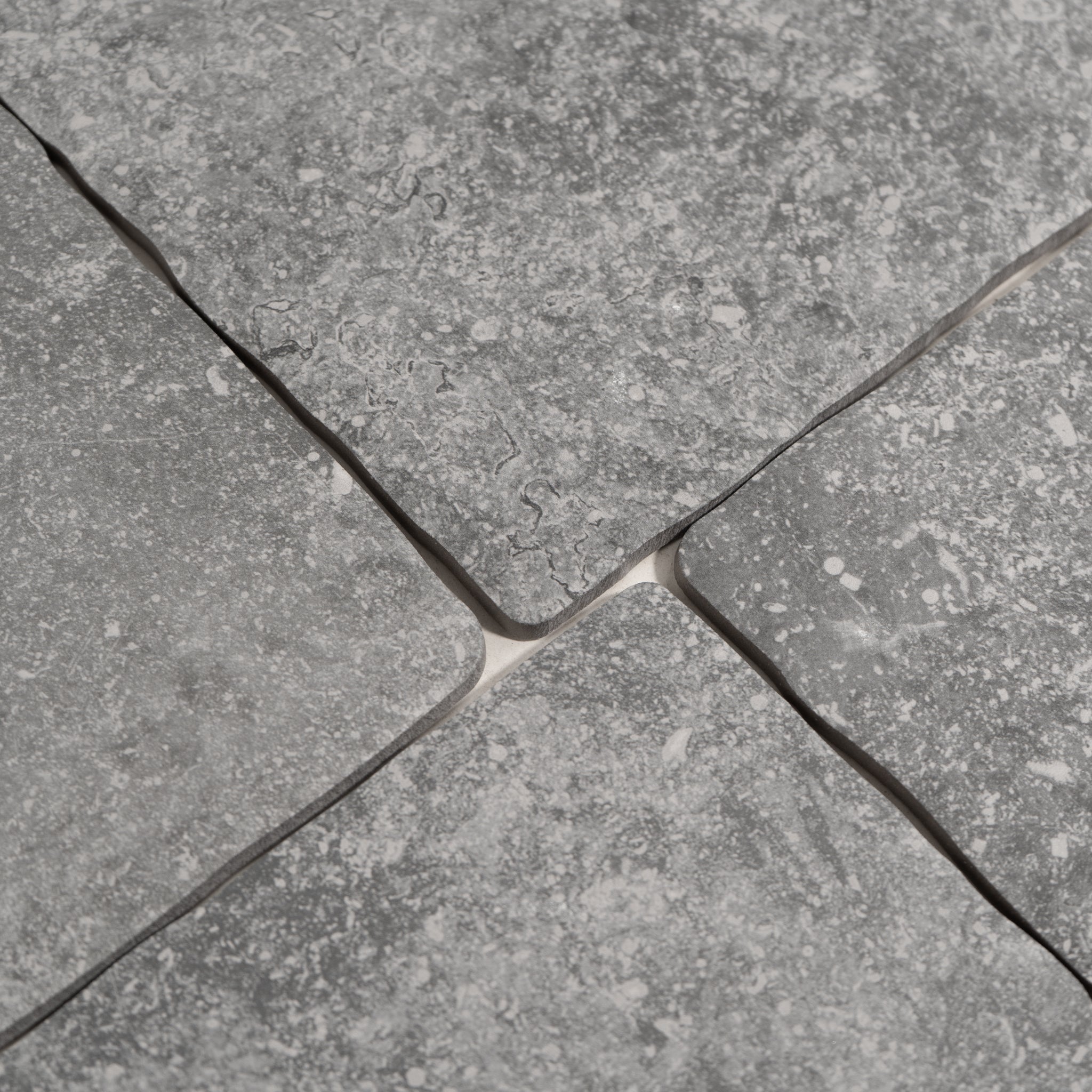 Belgian Bluestone Grey Tumbled Grip Porcelain Tile 12x20 | Cemento Collection