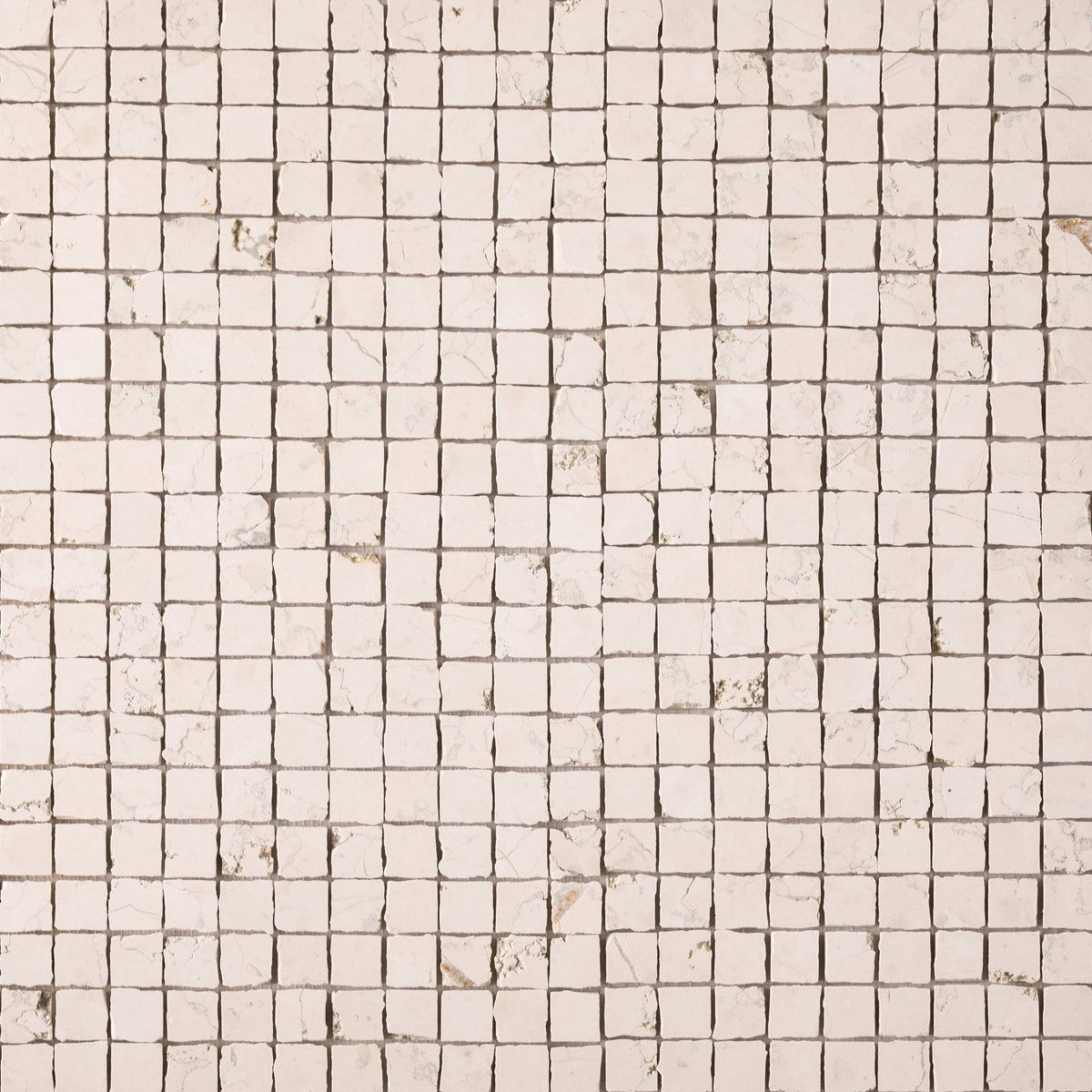 Bianco Perlino 1x1 Patina Marble Mosaic Tile - Cemento Collection