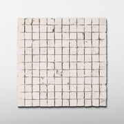 Bianco Perlino 1x1 Patina Marble Mosaic Tile - Cemento Collection
