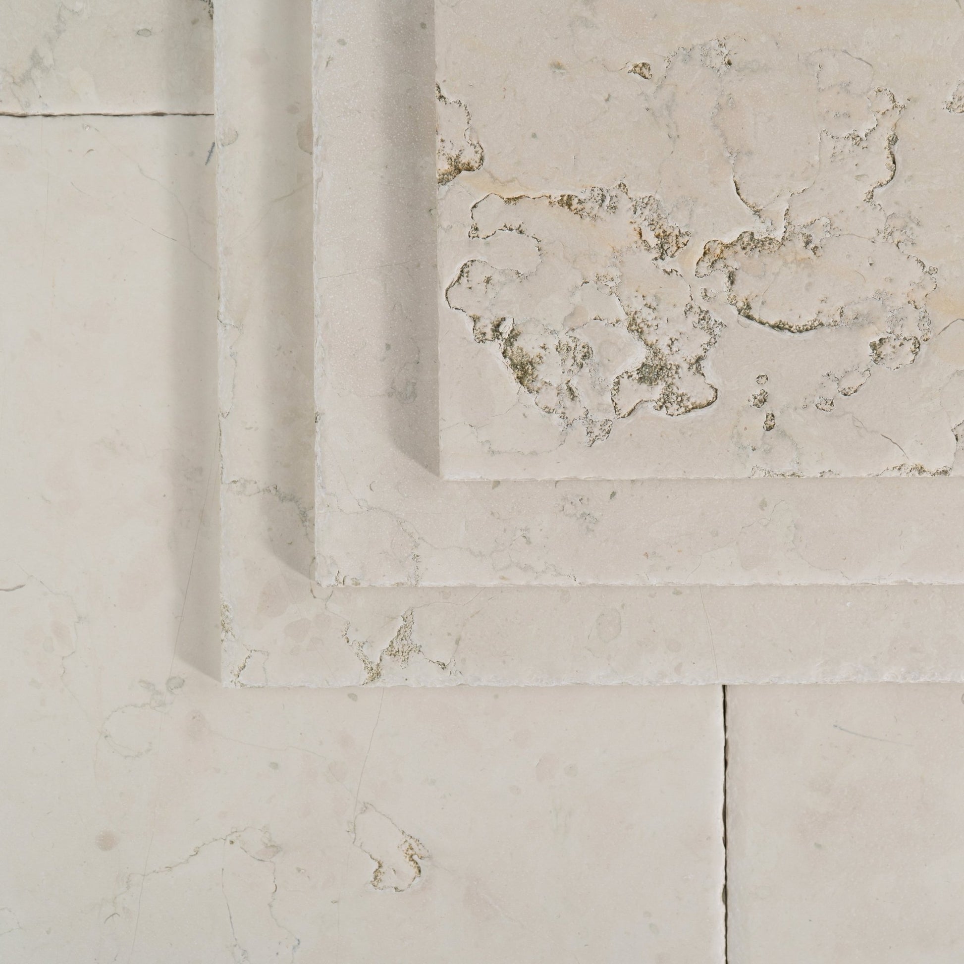 Bianco Perlino Marble 12x12 Patina Tile - Cemento Collection