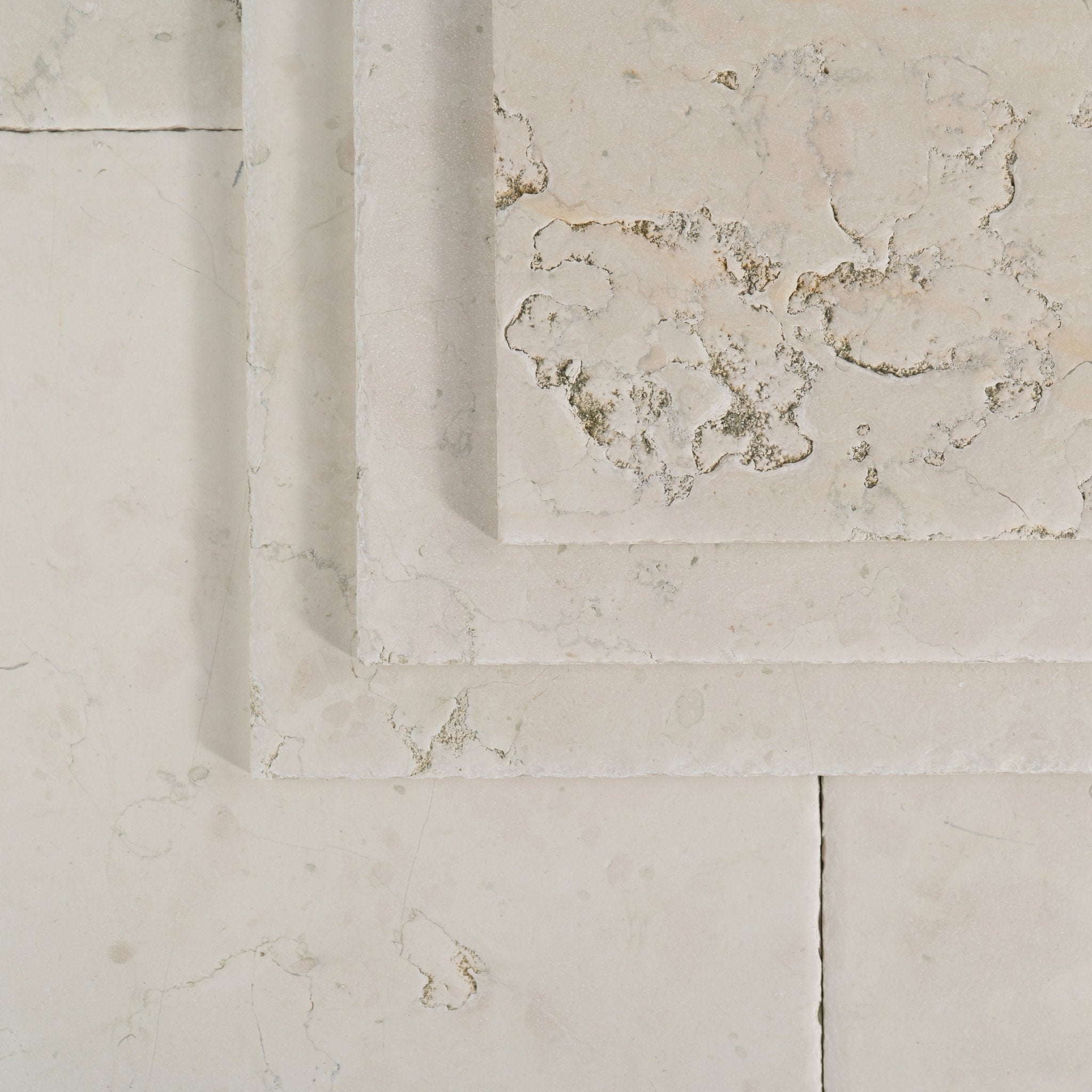 Bianco Perlino Marble 12x12 Patina Tile - Cemento Collection