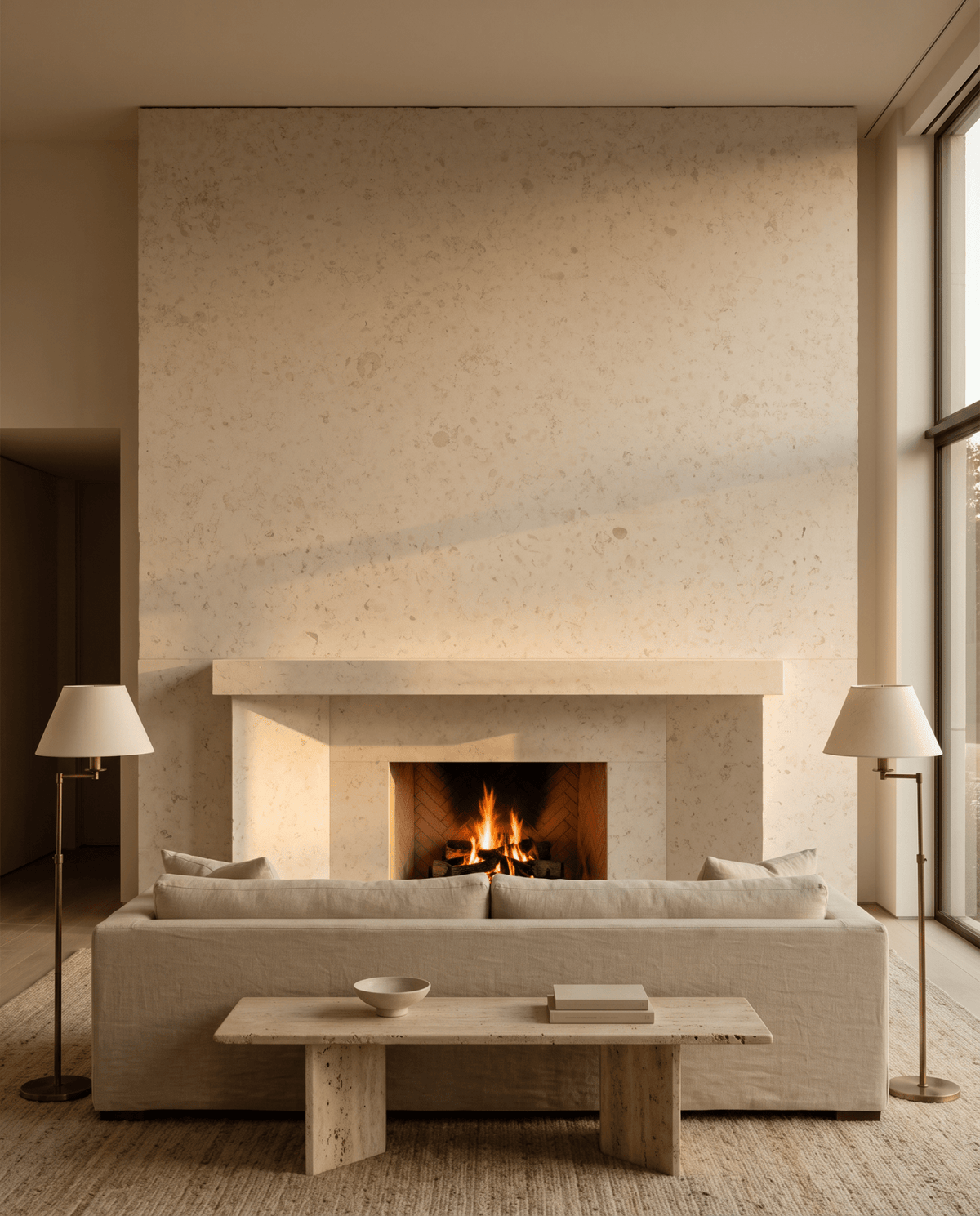 Bianco Perlino Marble Honed Slab - Cemento Collection