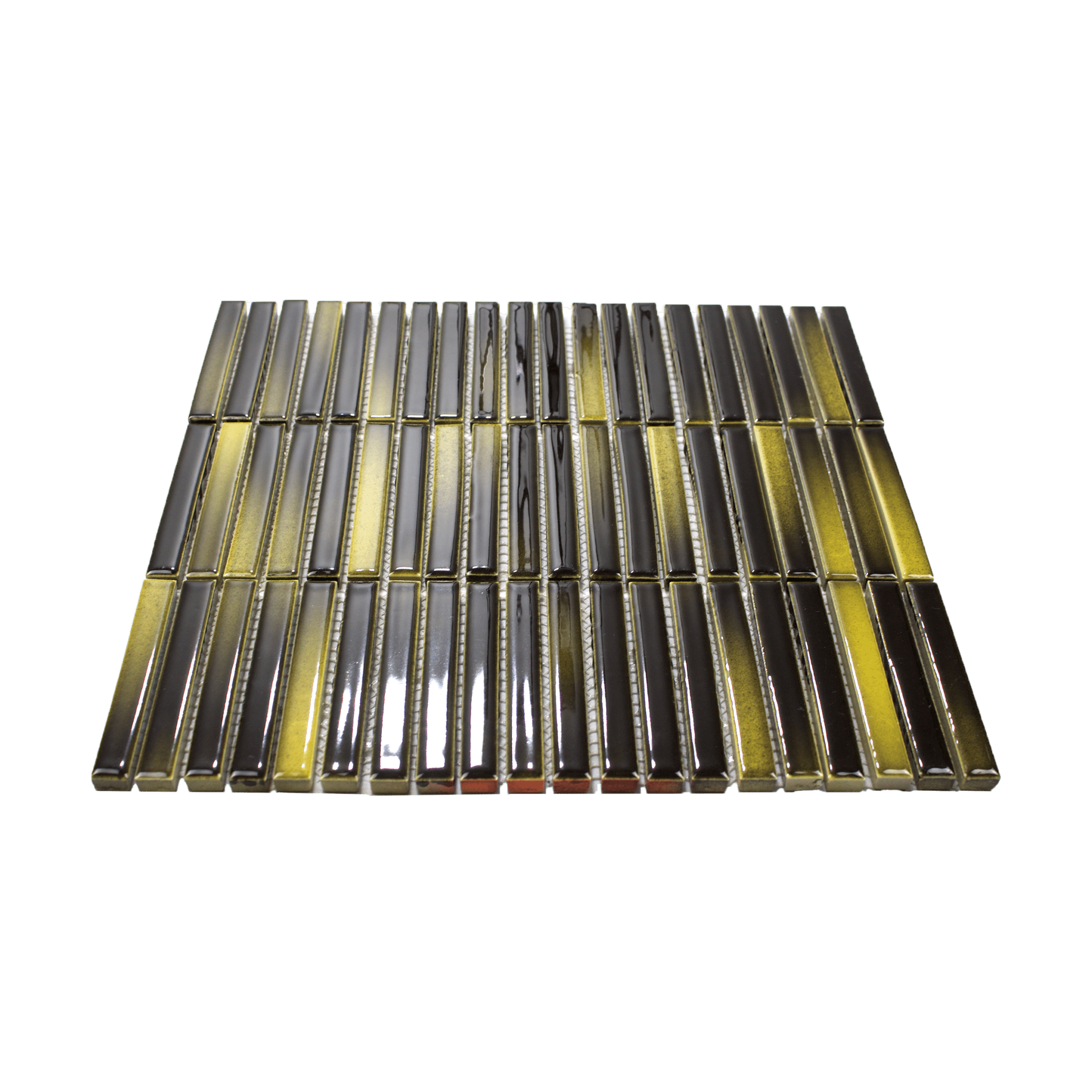 Black and Yellow Stick Glossy Mosaic Tile - Lot of 72 Sq ft - Cemento Collection