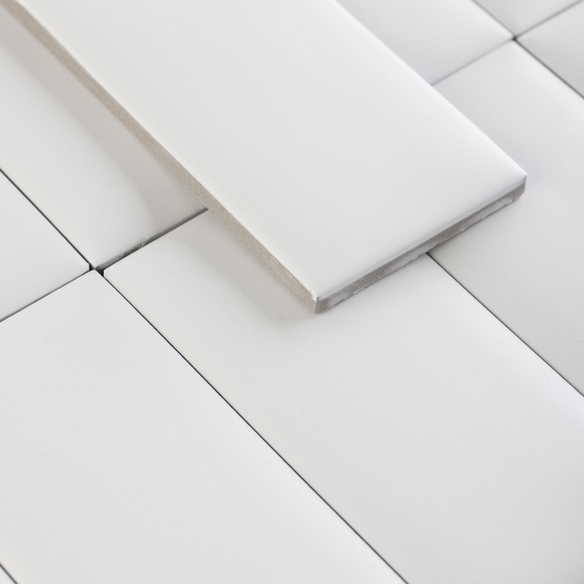 Bonbon 2.25x4.5 Coconut Matte Porcelain Tile - Cemento Collection