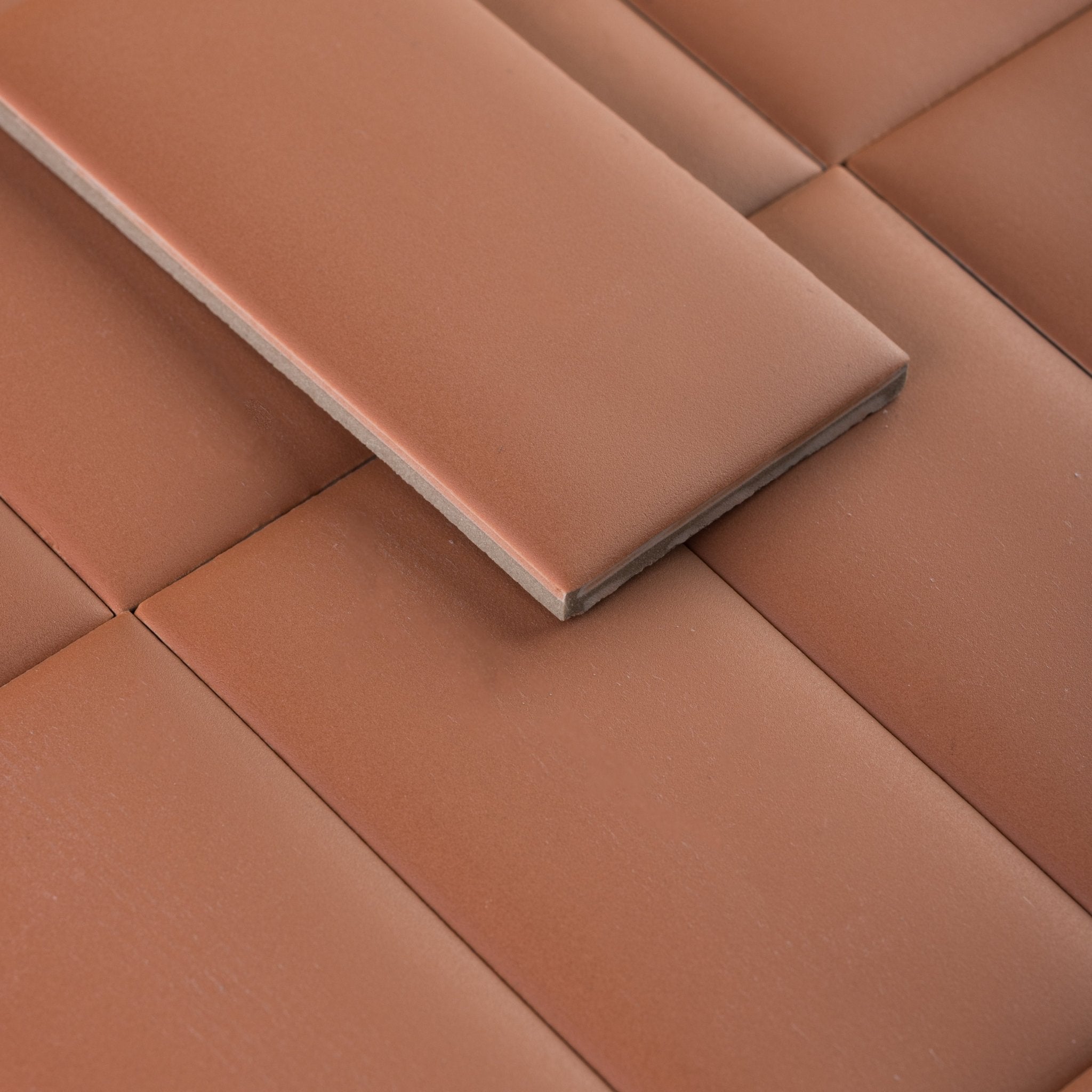 Bonbon 2.25x4.5 Ripe Peach Skin Matte Porcelain Tile - Cemento Collection