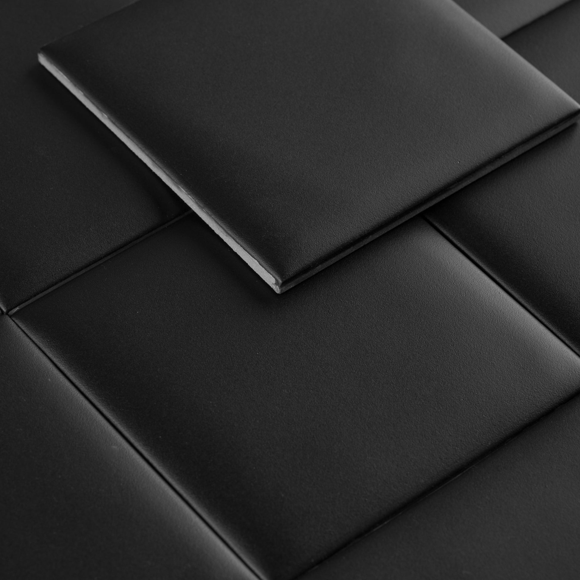 Bonbon 4.5x4.5 Black Grape Matte Porcelain Tile - Cemento Collection