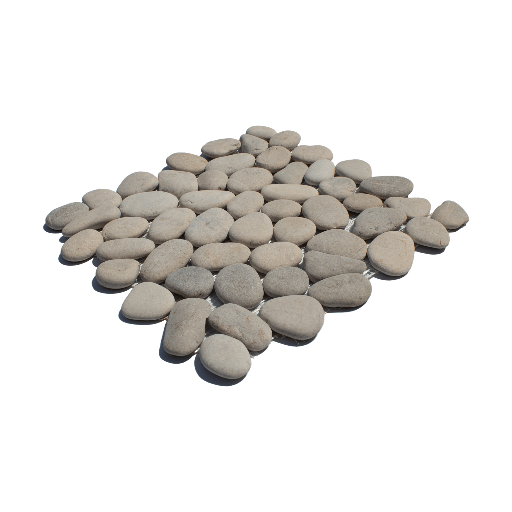 Bone Color Random Size Pebble Stone Mosaic - Cemento Collection