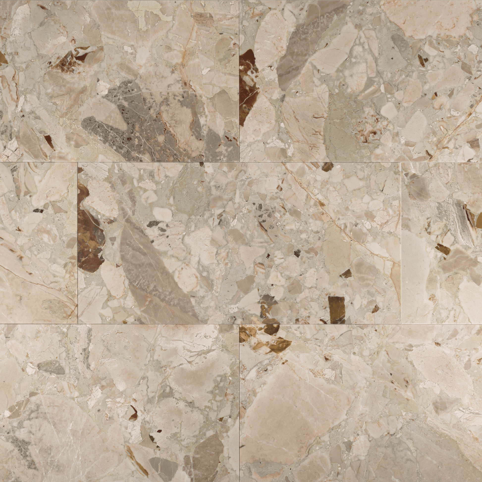Botticelli Breccia Rose Marble 12x24 Honed Field Tile - Cemento Collection