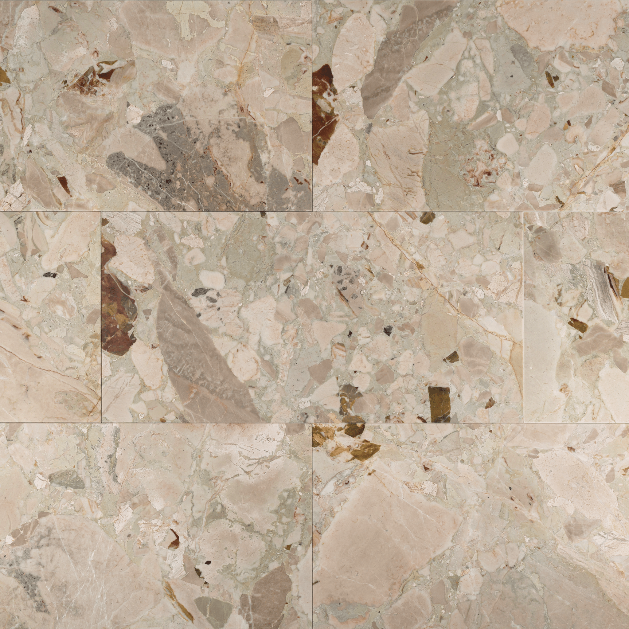 Botticelli Breccia Rose Marble 12x24 Honed Field Tile - Cemento Collection