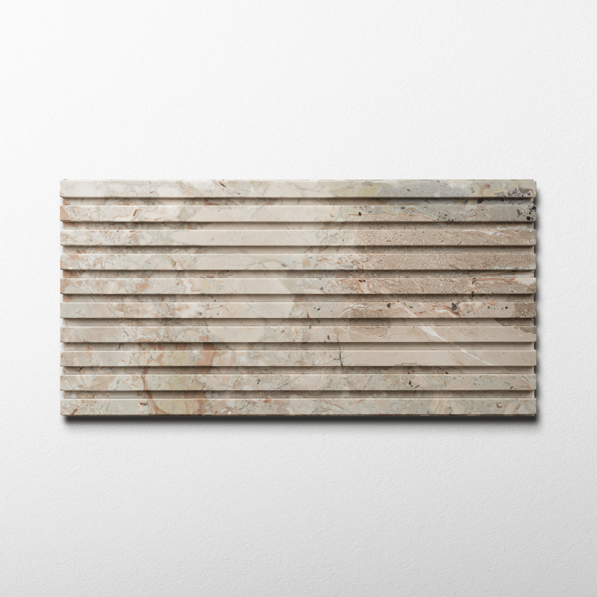 Botticelli Breccia Rose Marble 12x24 Honed Fluted Field Tile - Cemento Collection