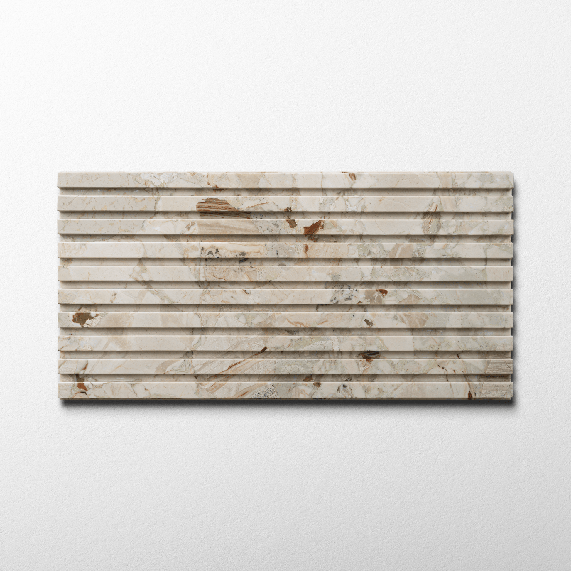 Botticelli Breccia Rose Marble 12x24 Honed Fluted Field Tile - Cemento Collection