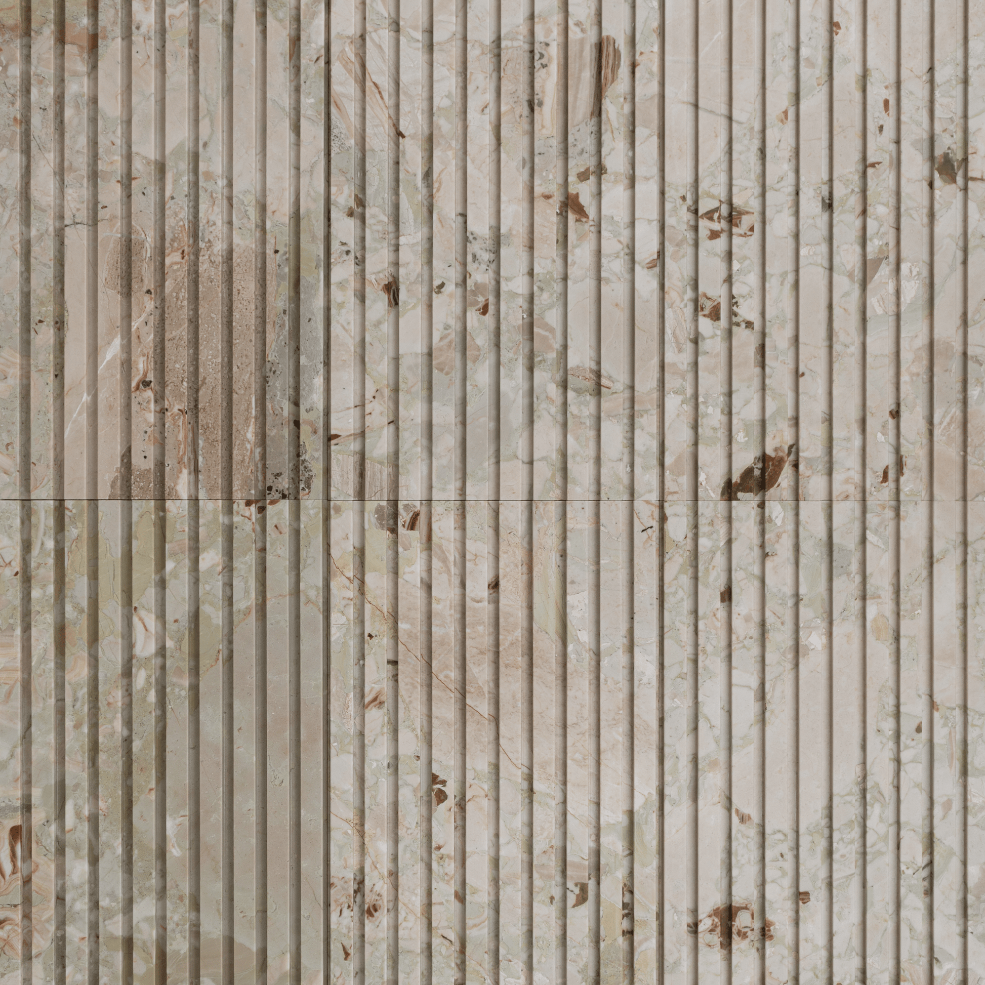 Botticelli Breccia Rose Marble 12x24 Honed Fluted Field Tile - Cemento Collection