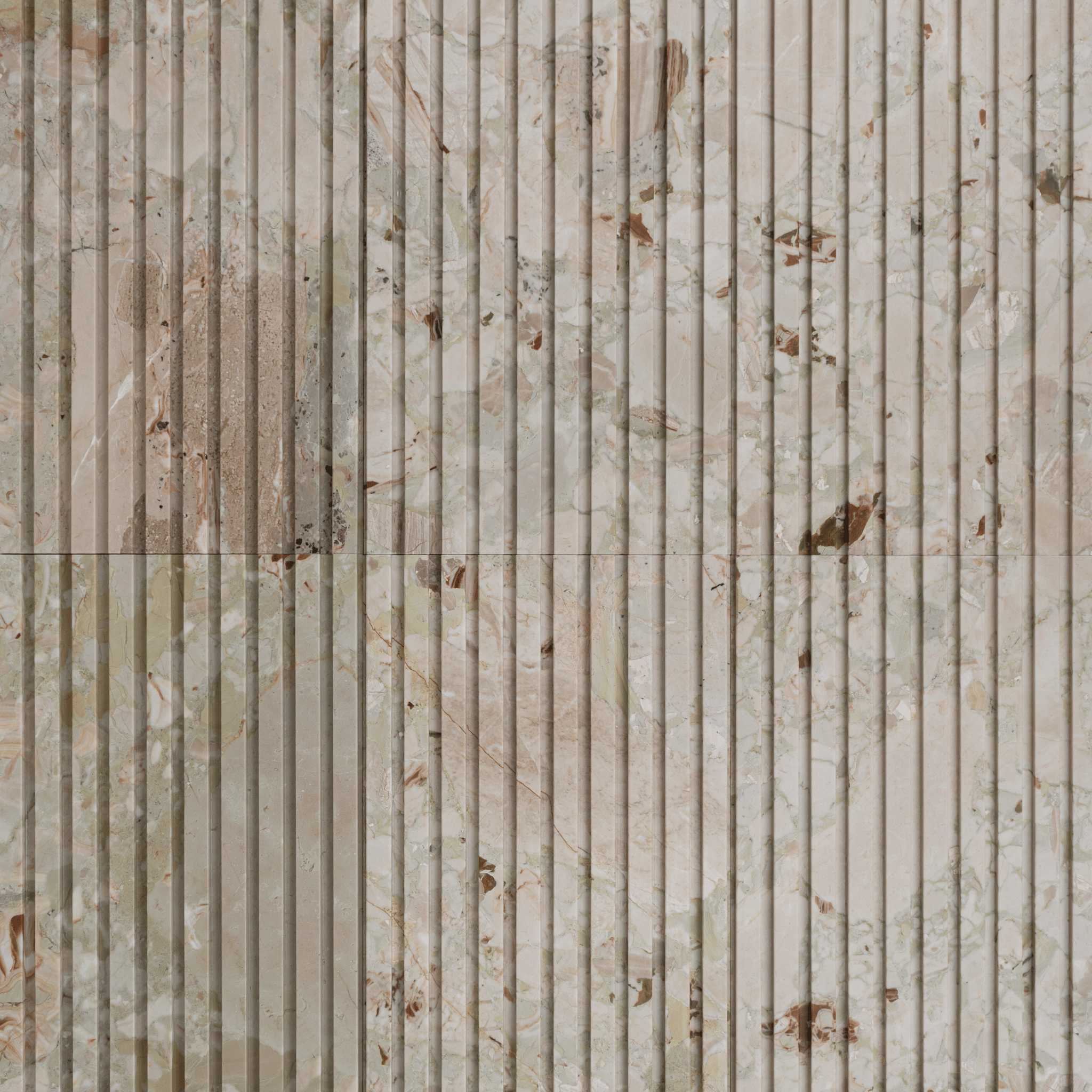 Botticelli Breccia Rose Marble 12x24 Honed Fluted Field Tile - Cemento Collection