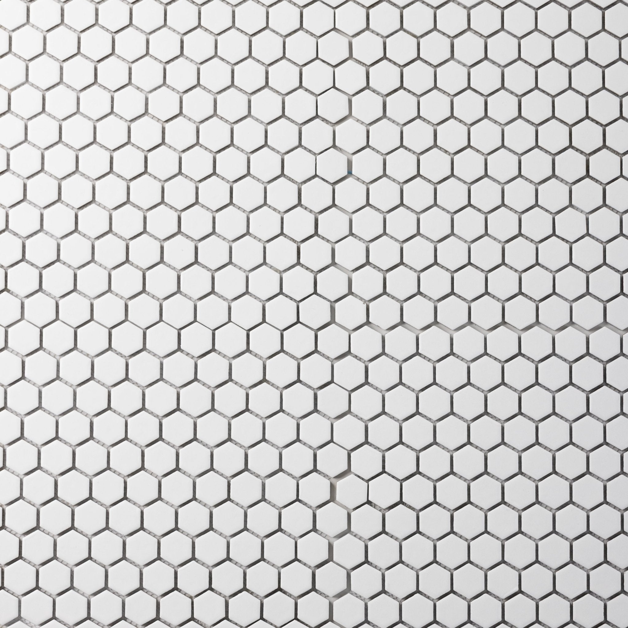 Bright White 1" Hexagon Matte Porcelain Mosaic Tile - Cemento Collection