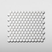 Bright White 1" Hexagon Matte Porcelain Mosaic Tile - Cemento Collection