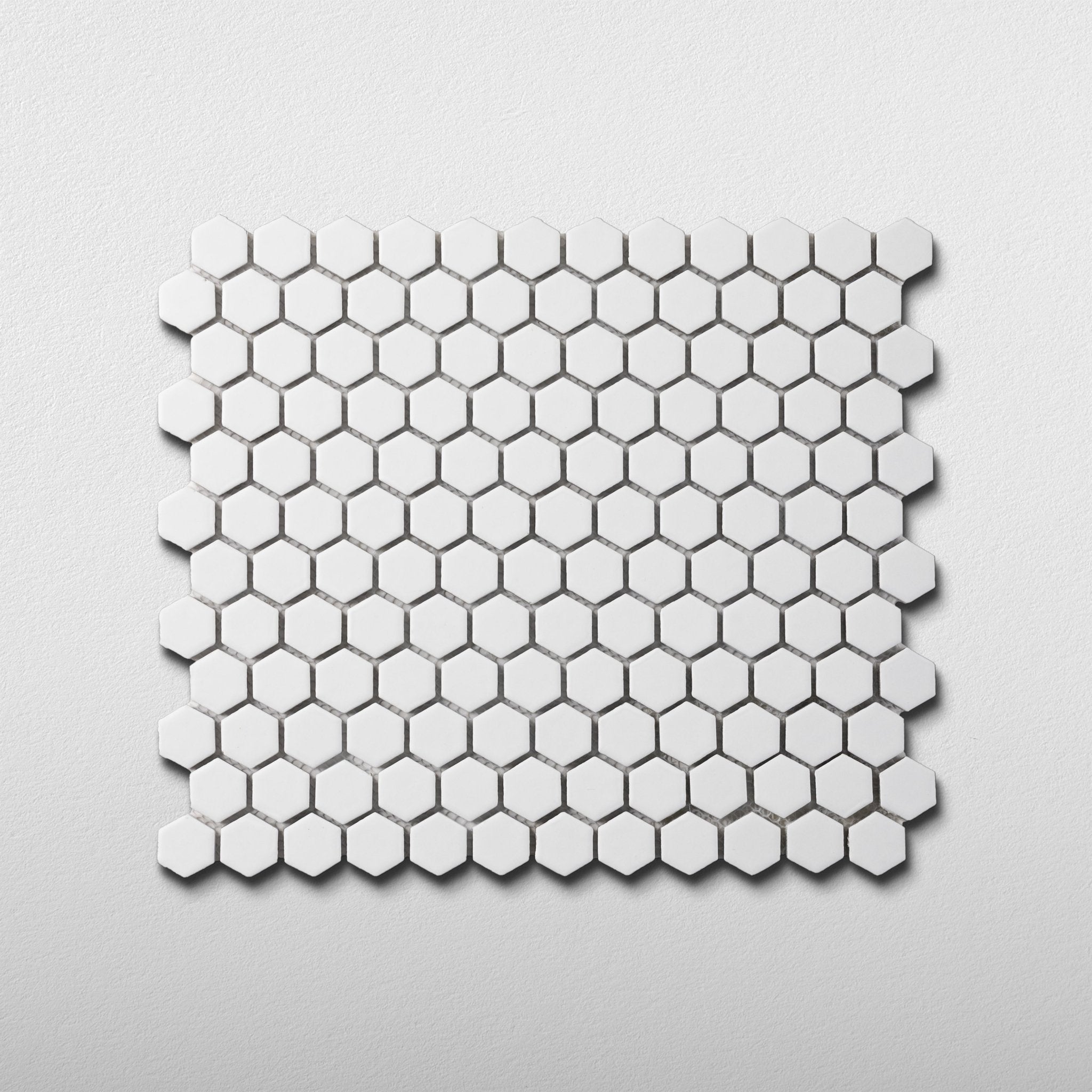 Bright White 1" Hexagon Matte Porcelain Mosaic Tile - Cemento Collection