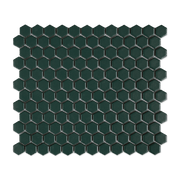British Green 1" Hexagon Matte Porcelain Mosaic Tile - Cemento Collection