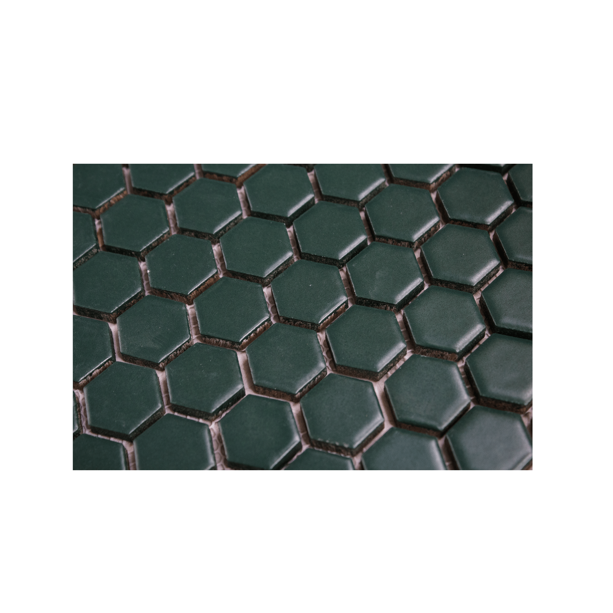 British Green 1" Hexagon Matte Porcelain Mosaic Tile - Cemento Collection