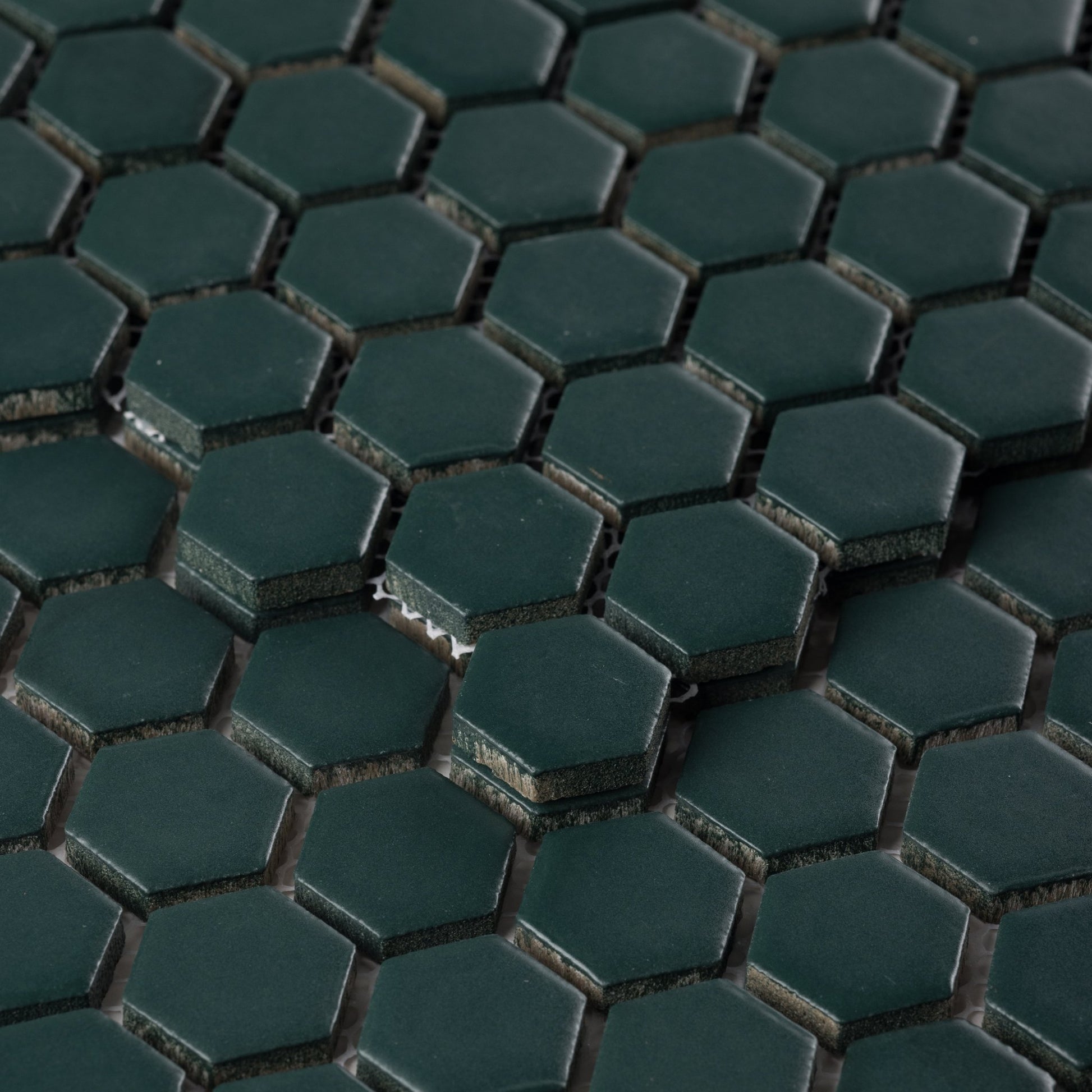 British Green 1" Hexagon Matte Porcelain Mosaic Tile - Cemento Collection