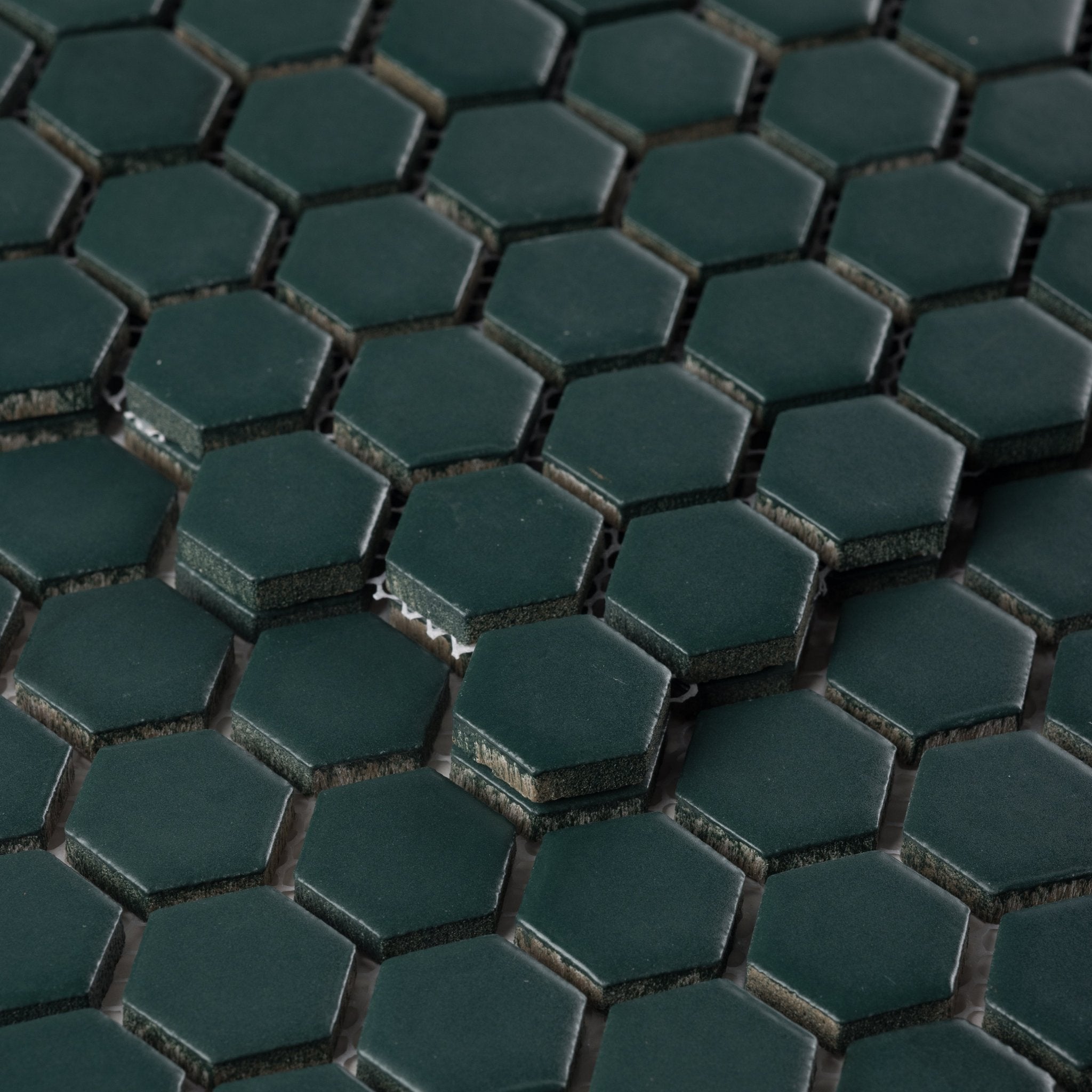 British Green 1" Hexagon Matte Porcelain Mosaic Tile - Cemento Collection