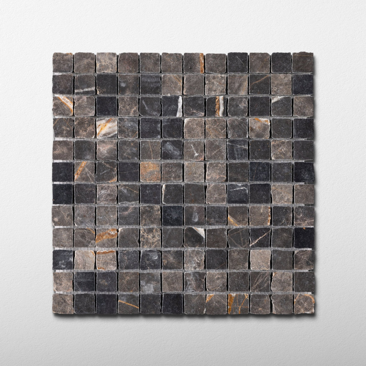 Bronze Fantasy 1x1 Patina Marble Mosaic Tile - Cemento Collection