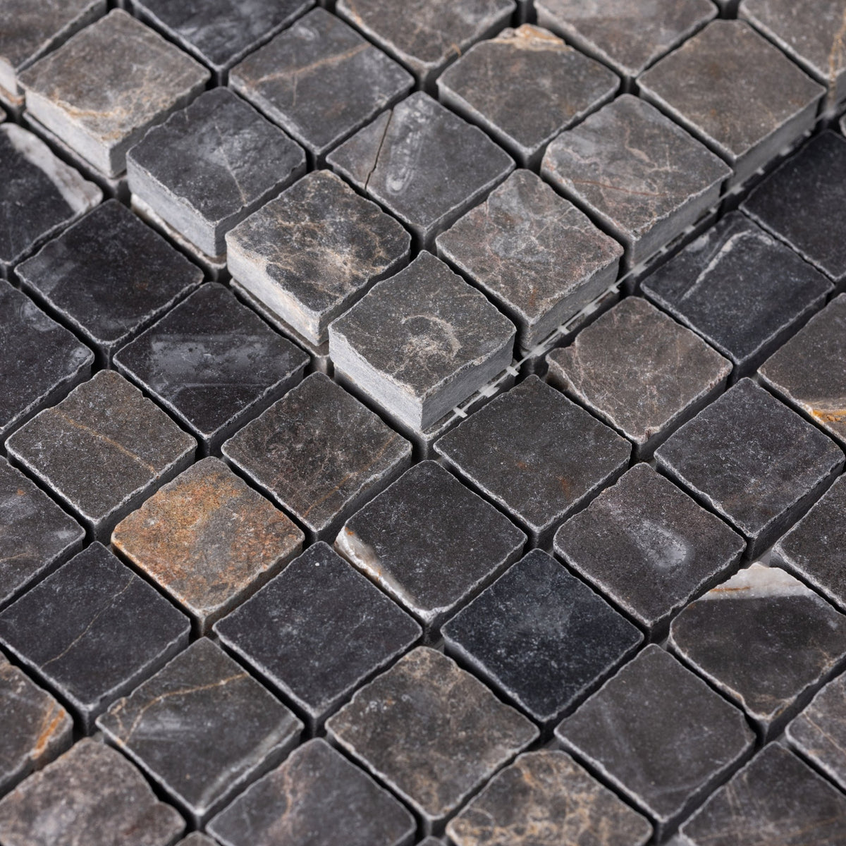 Bronze Fantasy 1x1 Patina Marble Mosaic Tile - Cemento Collection