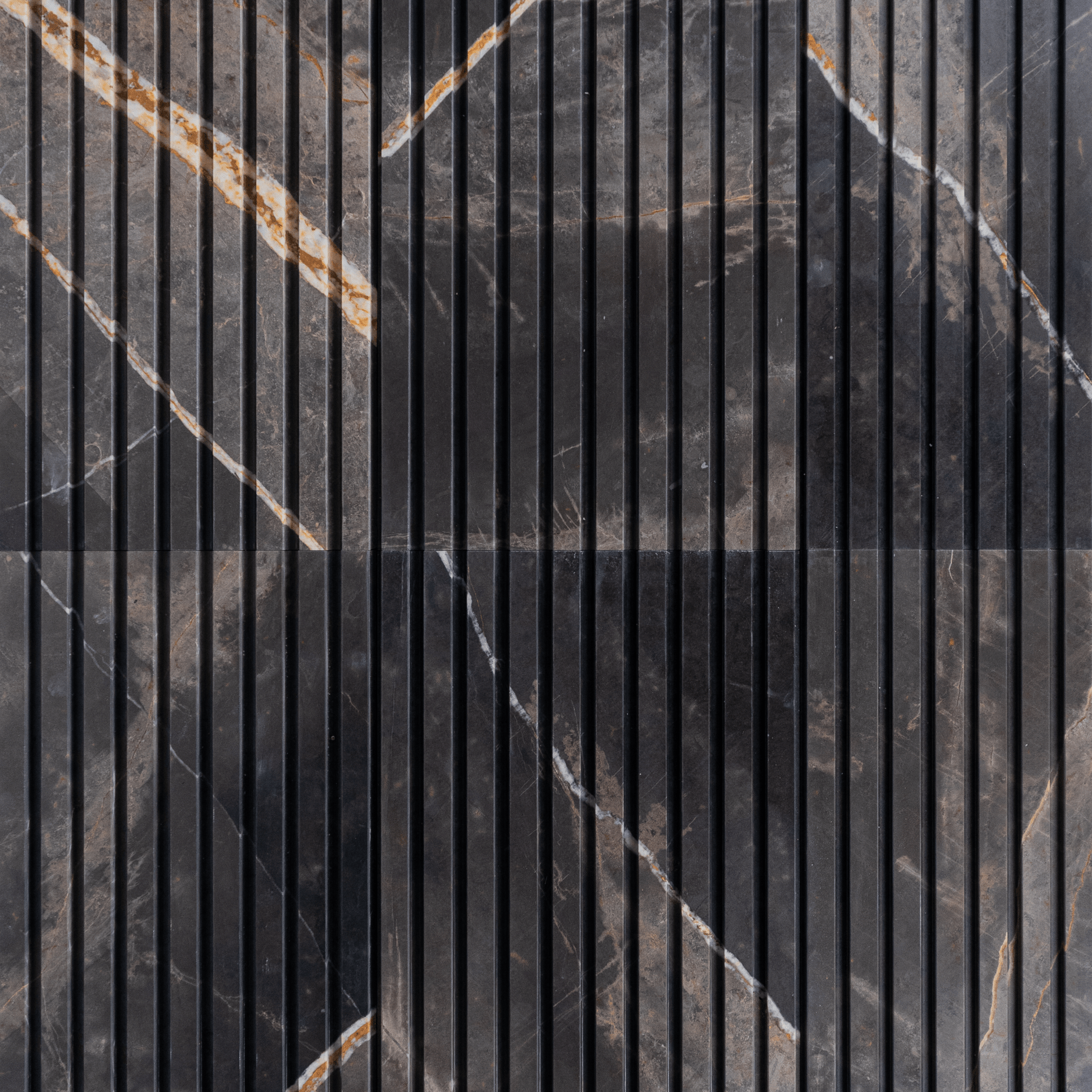 Bronze Fantasy Marble 12x24 Honed Fluted Field Tile - Cemento Collection