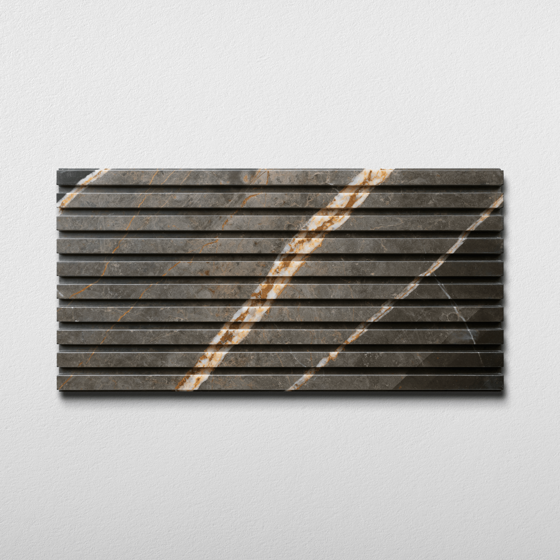 Bronze Fantasy Marble 12x24 Honed Fluted Field Tile - Cemento Collection