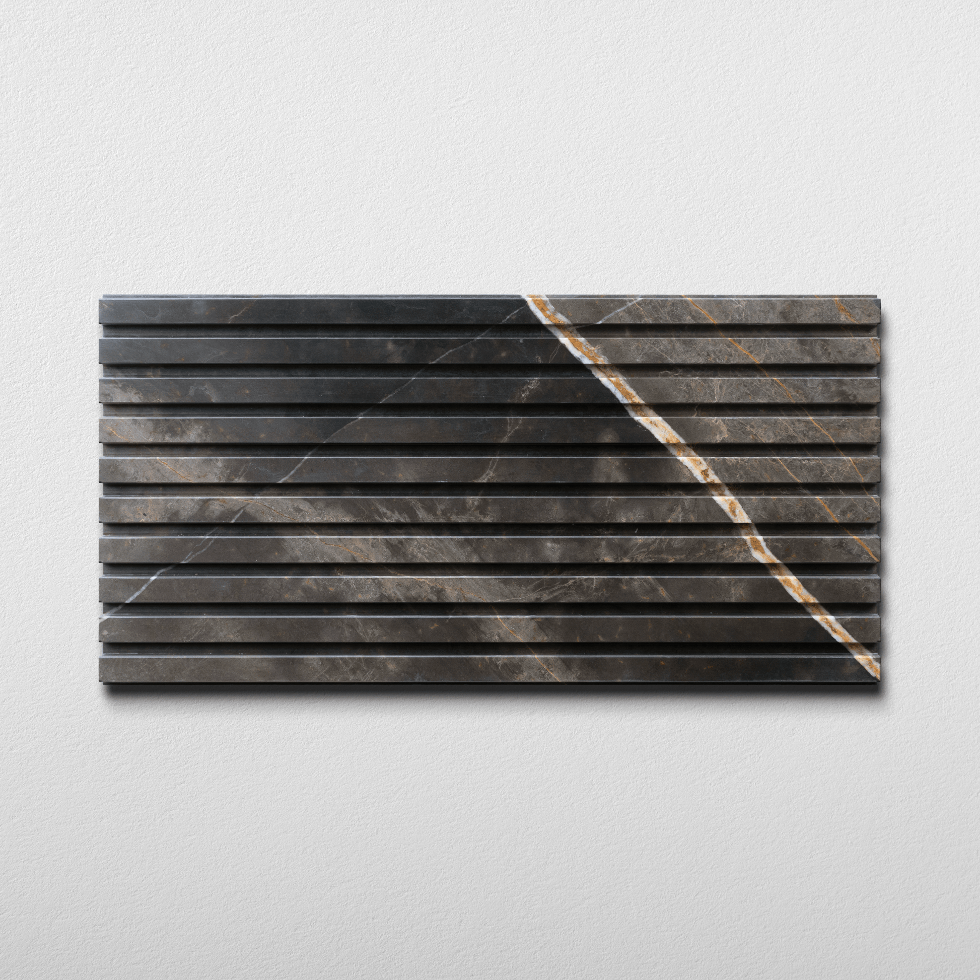 Bronze Fantasy Marble 12x24 Honed Fluted Field Tile - Cemento Collection