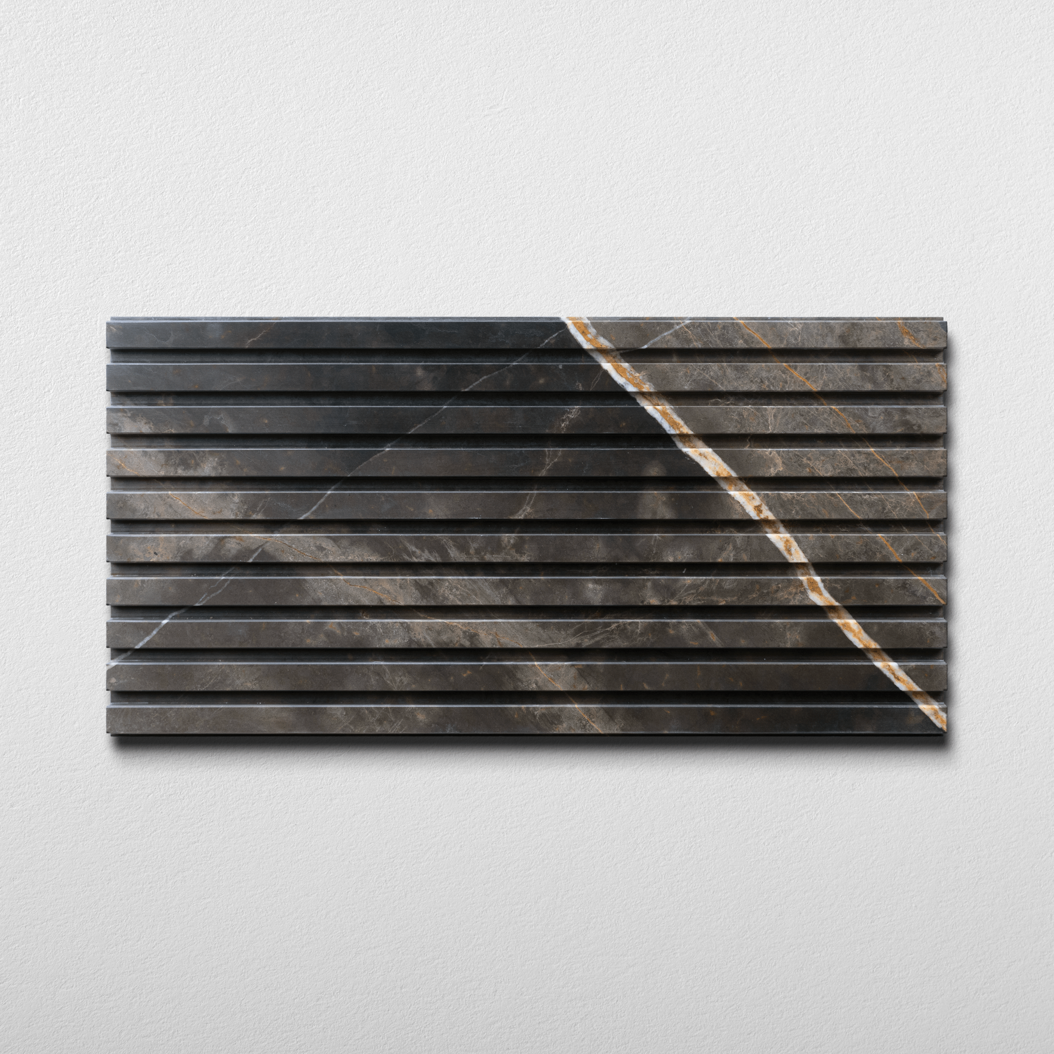 Bronze Fantasy Marble 12x24 Honed Fluted Field Tile - Cemento Collection