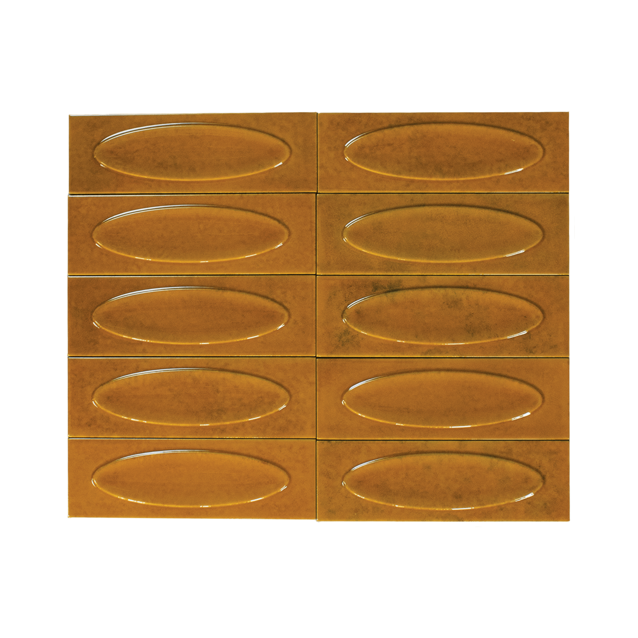 Bubble 2.5x8 Brick Golden Yellow Ceramic Tiles - Cemento Collection