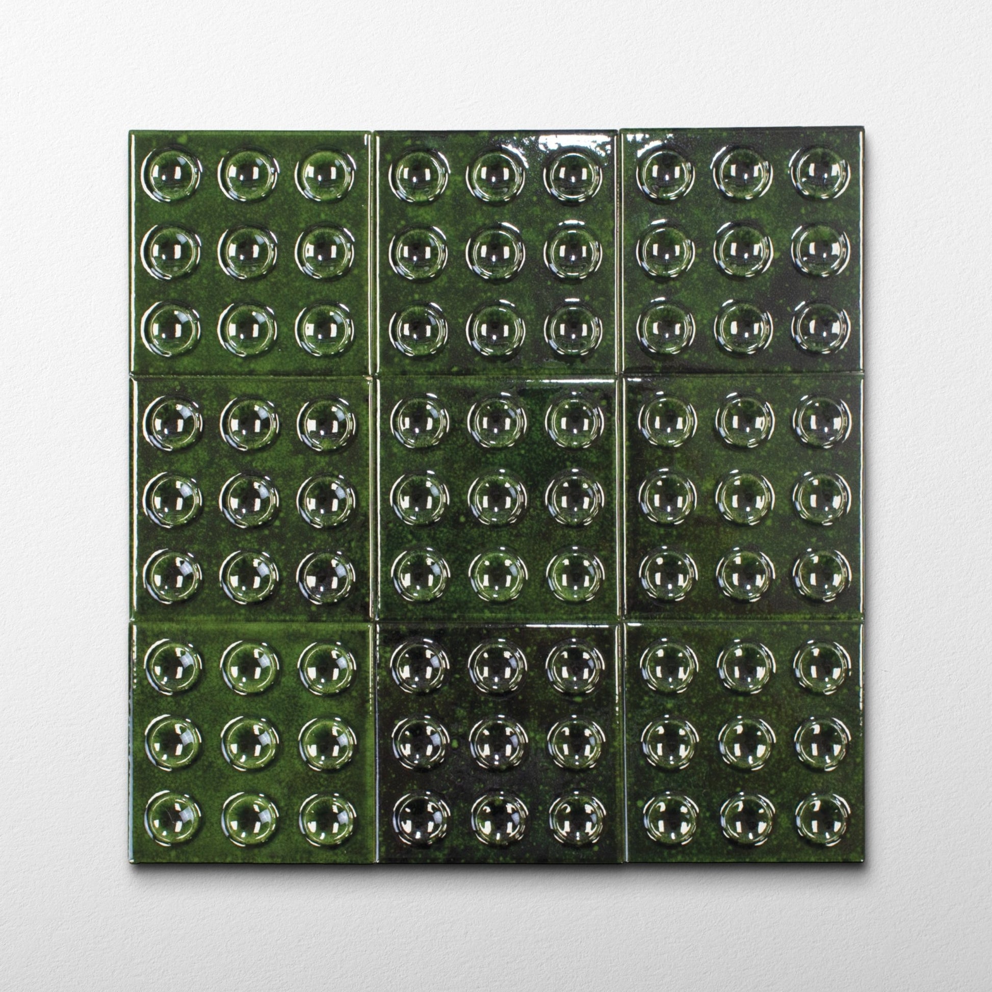 Bubble 4x4 Square Alpine Green Ceramic Tiles