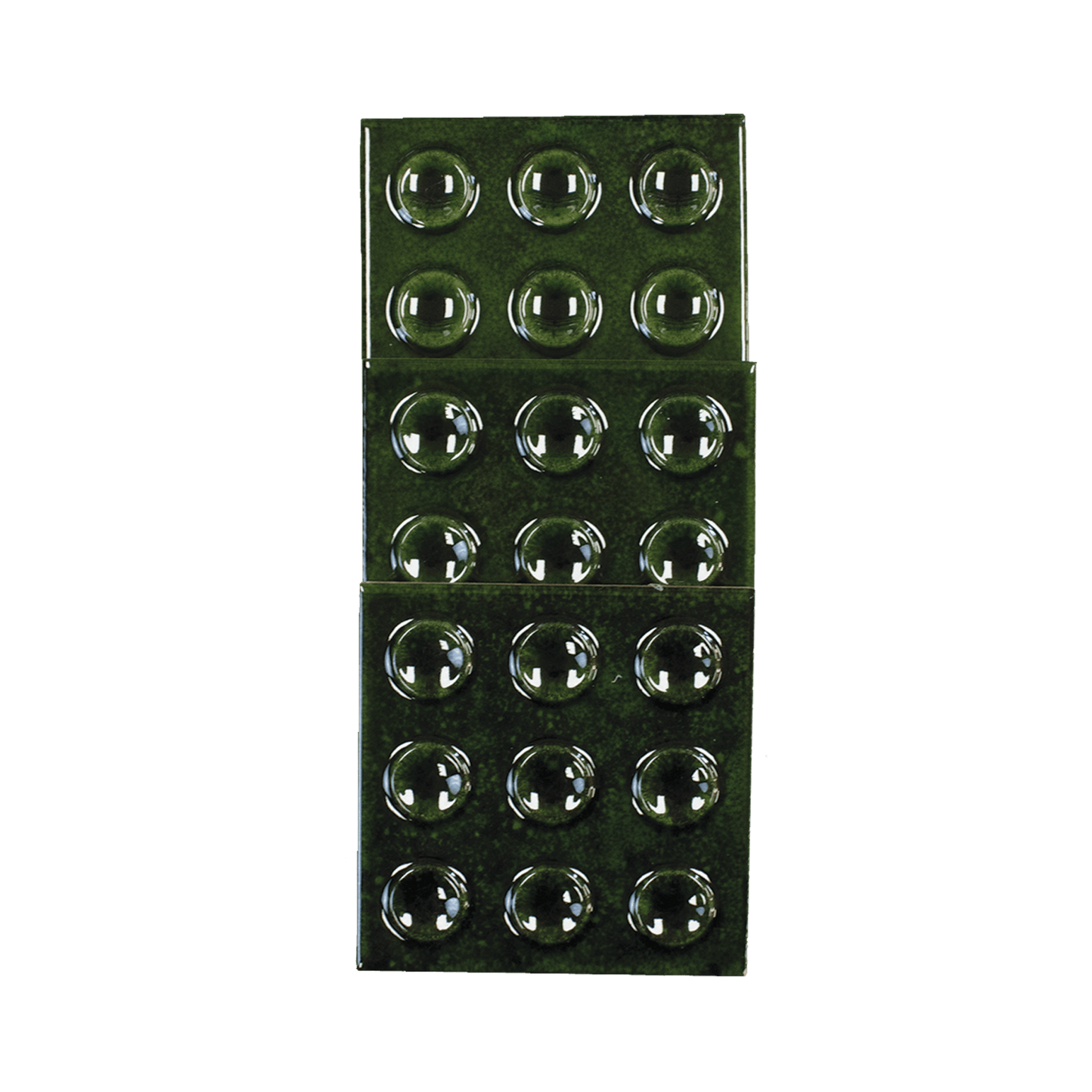 Bubble 4x4 Square Alpine Green Ceramic Tiles - Cemento Collection