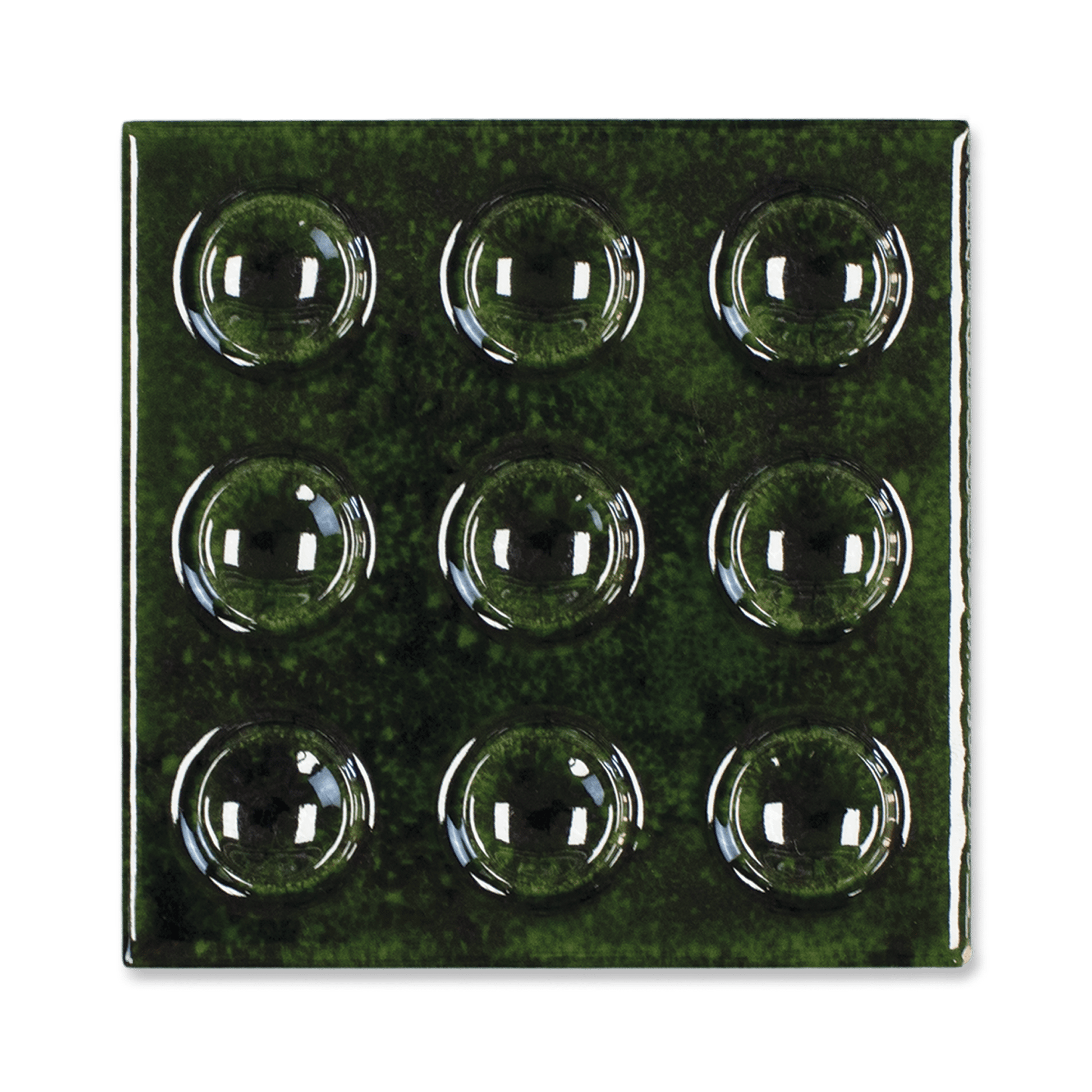 Bubble 4x4 Square Alpine Green Ceramic Tiles - Cemento Collection