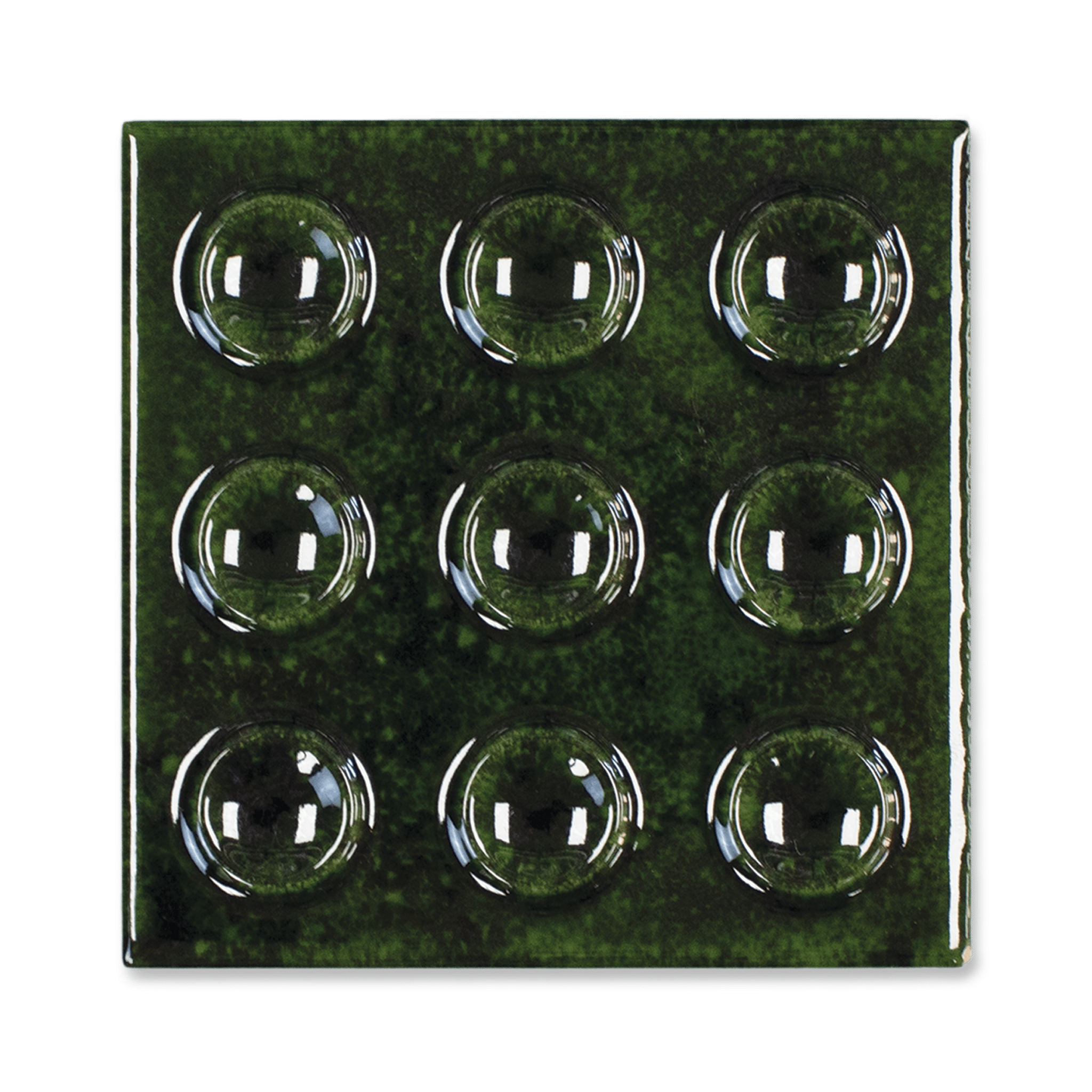 Bubble 4x4 Square Alpine Green Ceramic Tiles - Cemento Collection