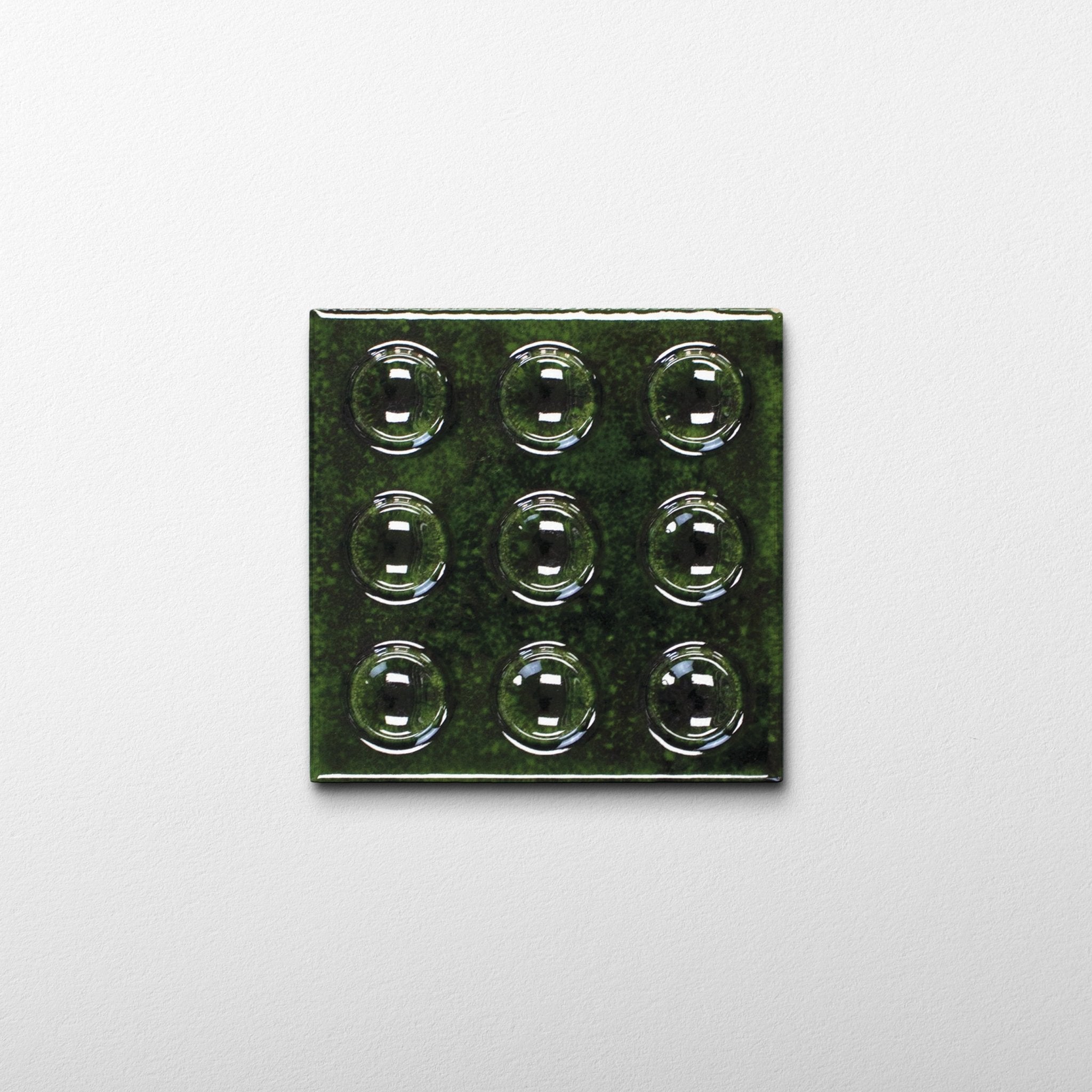 Bubble 4x4 Square Alpine Green Ceramic Tiles